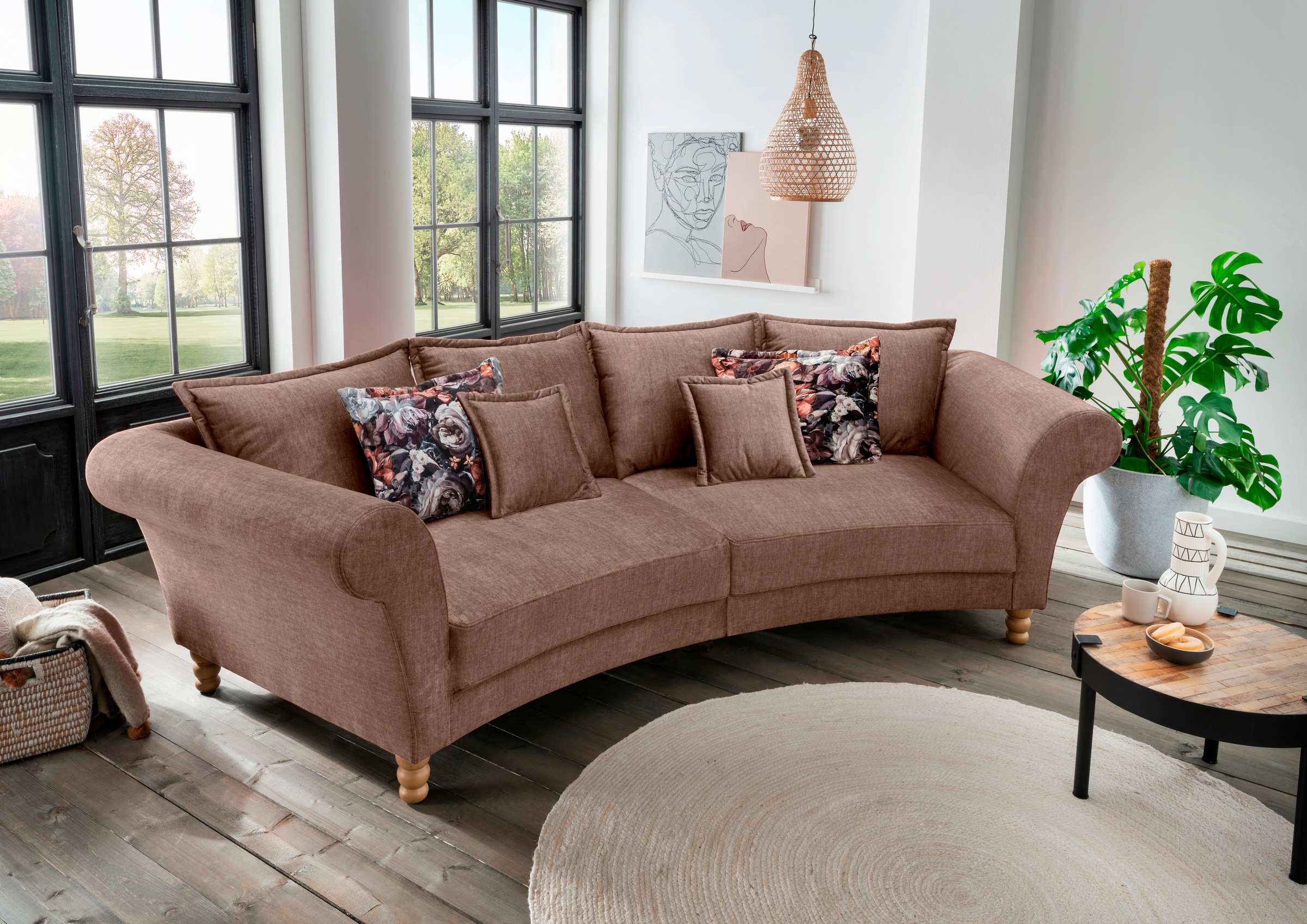 Home affaire Big-Sofa »Tassilo geschwungene Formensprache, bequem, Mega Sof günstig online kaufen