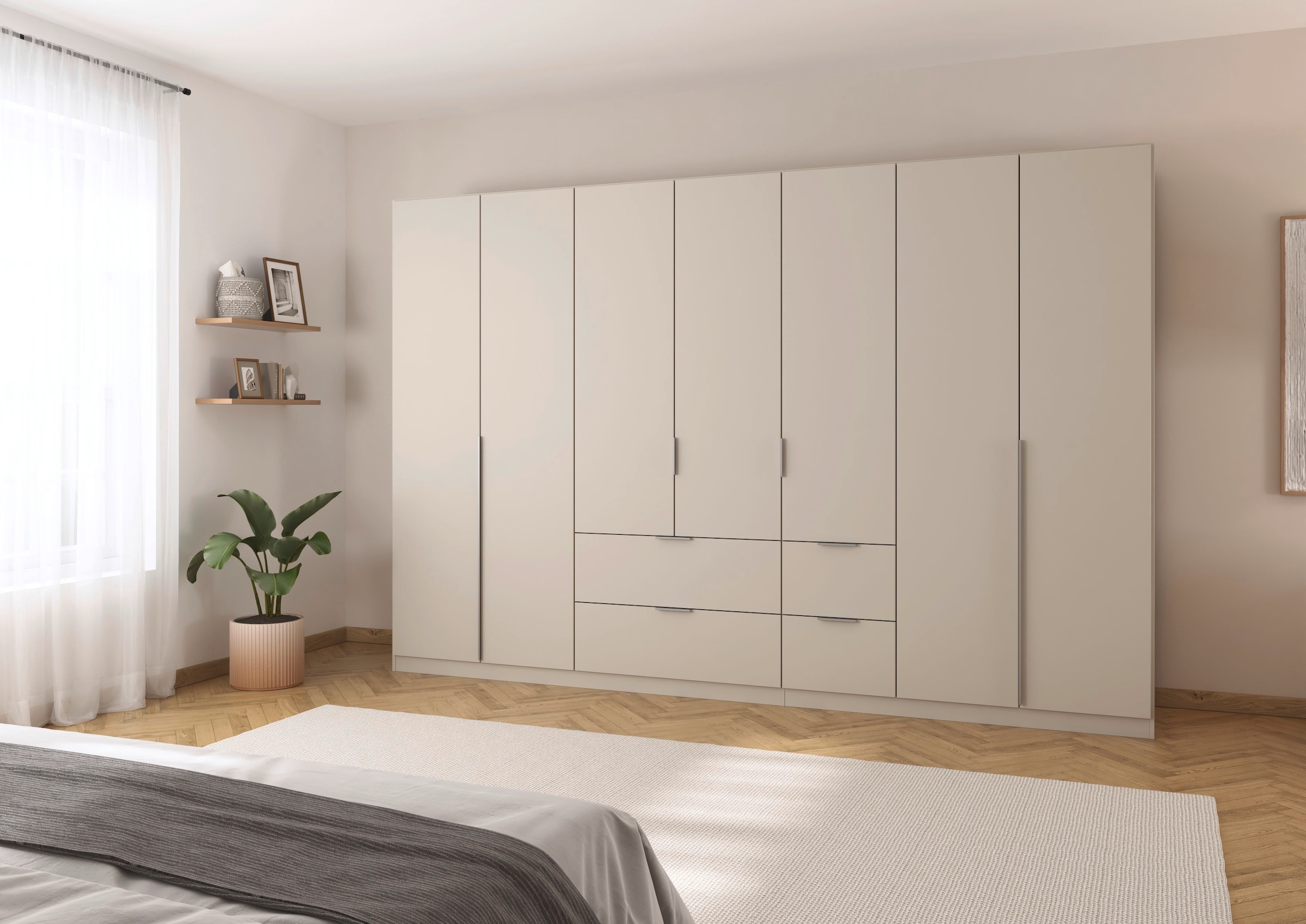 rauch Drehtürenschrank »Kleiderschrank Schrank Garderobe AGORDO mit Dekor- oder Hochglanzfront«, mit Außenschubkästen, in 6 Breiten und 2 Höhen MADE IN GERMANY