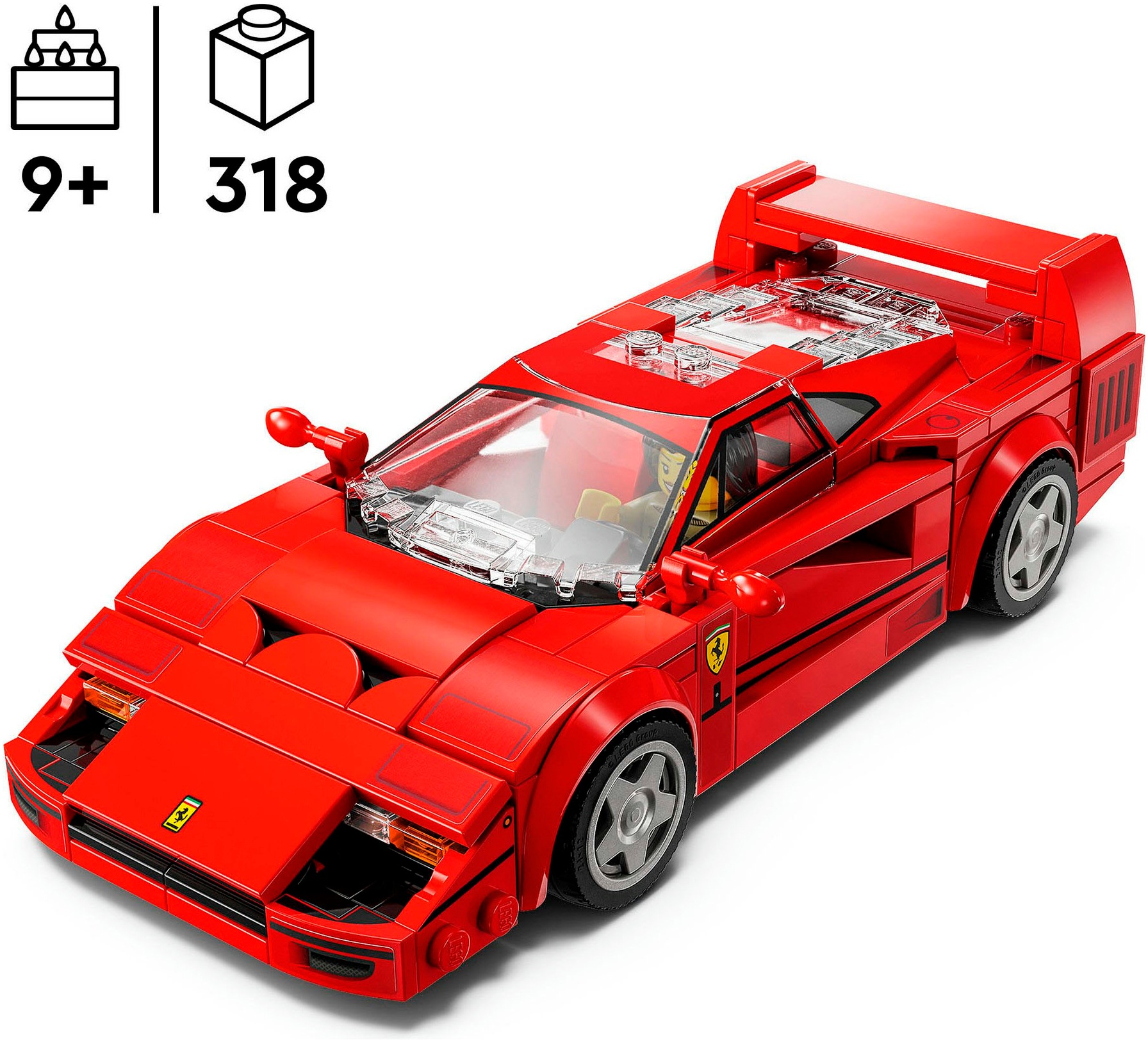 LEGO® Konstruktionsspielsteine »Ferrari F40 Supersportwagen (76934), LEGO Speed Champions«, (318 St.), Made in Europe