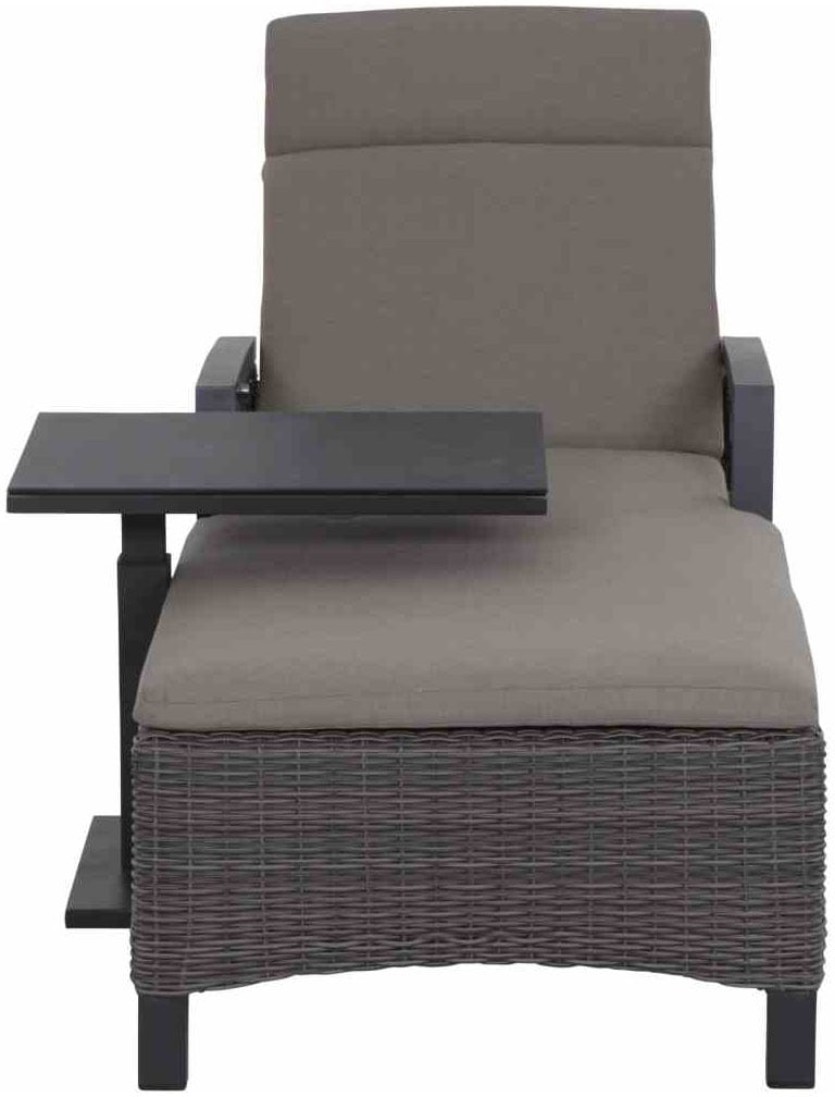 Siena Garden Gartentisch »TORENO Lift-Beistelltisch 60x40cm« Aluminiumgestell matt anthrazit, Tischplatte aus Glas in dark concrete