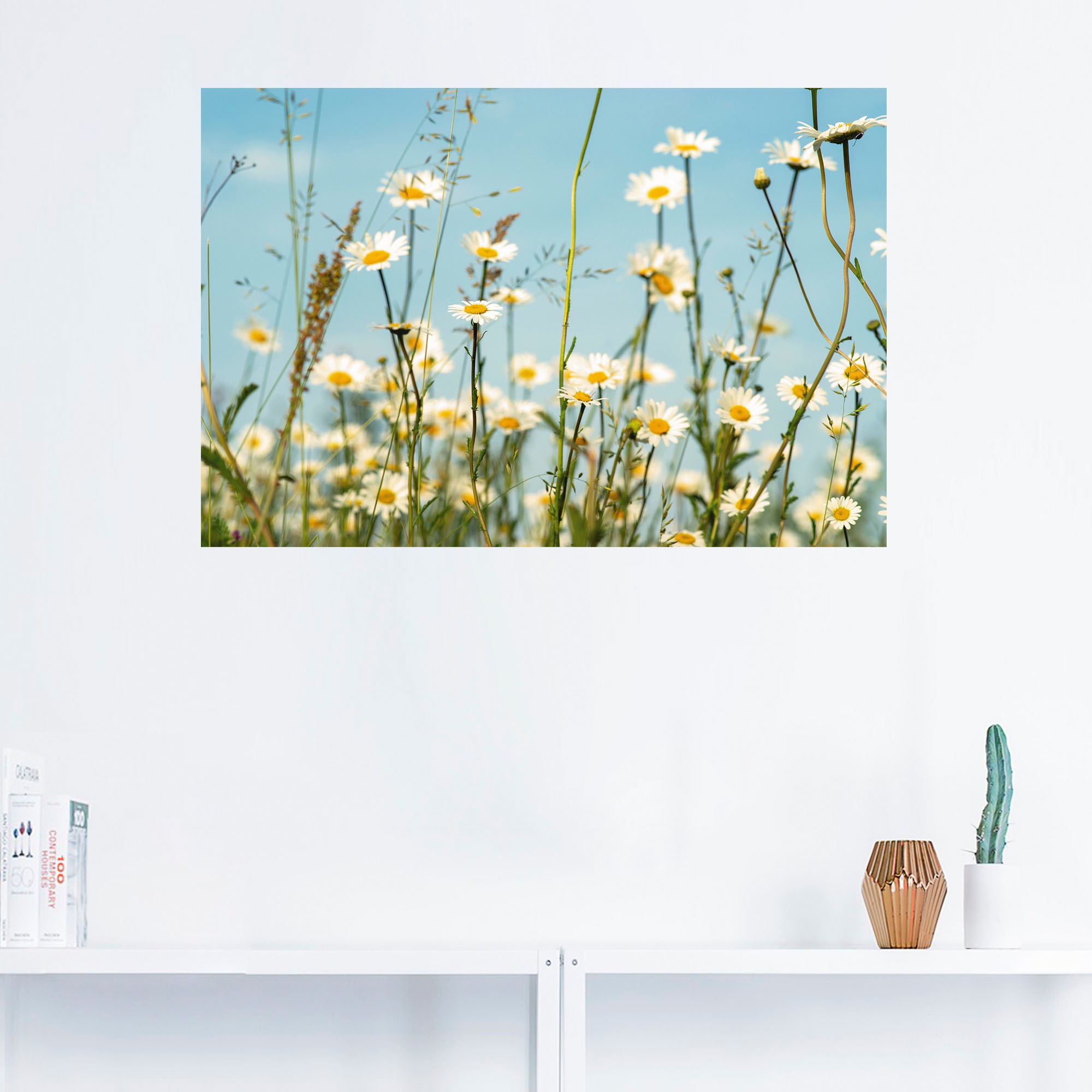 Artland Wandbild »Margeriten vor Sommer Himmel«, Blumenbilder, (1 St.), als Leinwandbild, Wandaufkleber in verschied. Größen