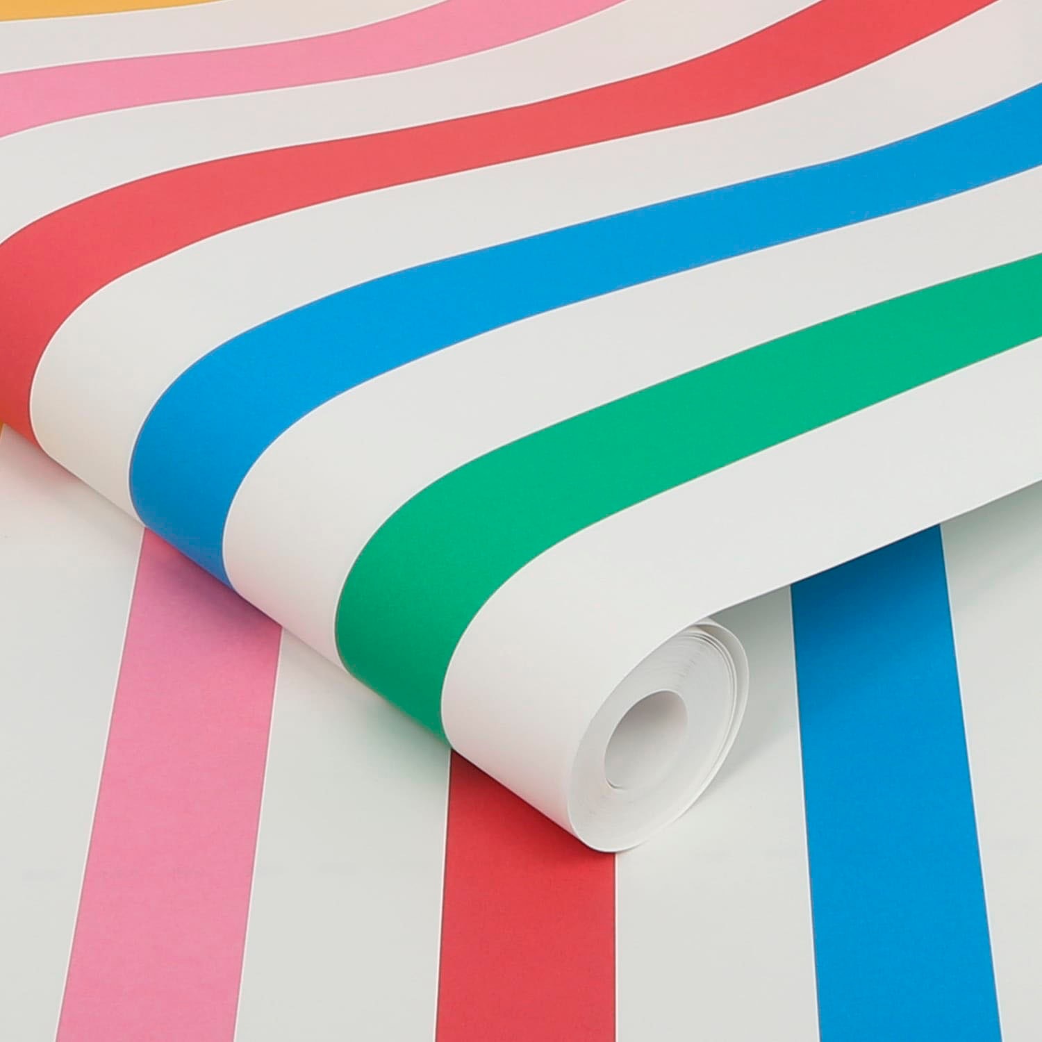 Joules Vliestapete »Country Critters Chunky Stripe White / Rainbow«, Motiv, Motiv