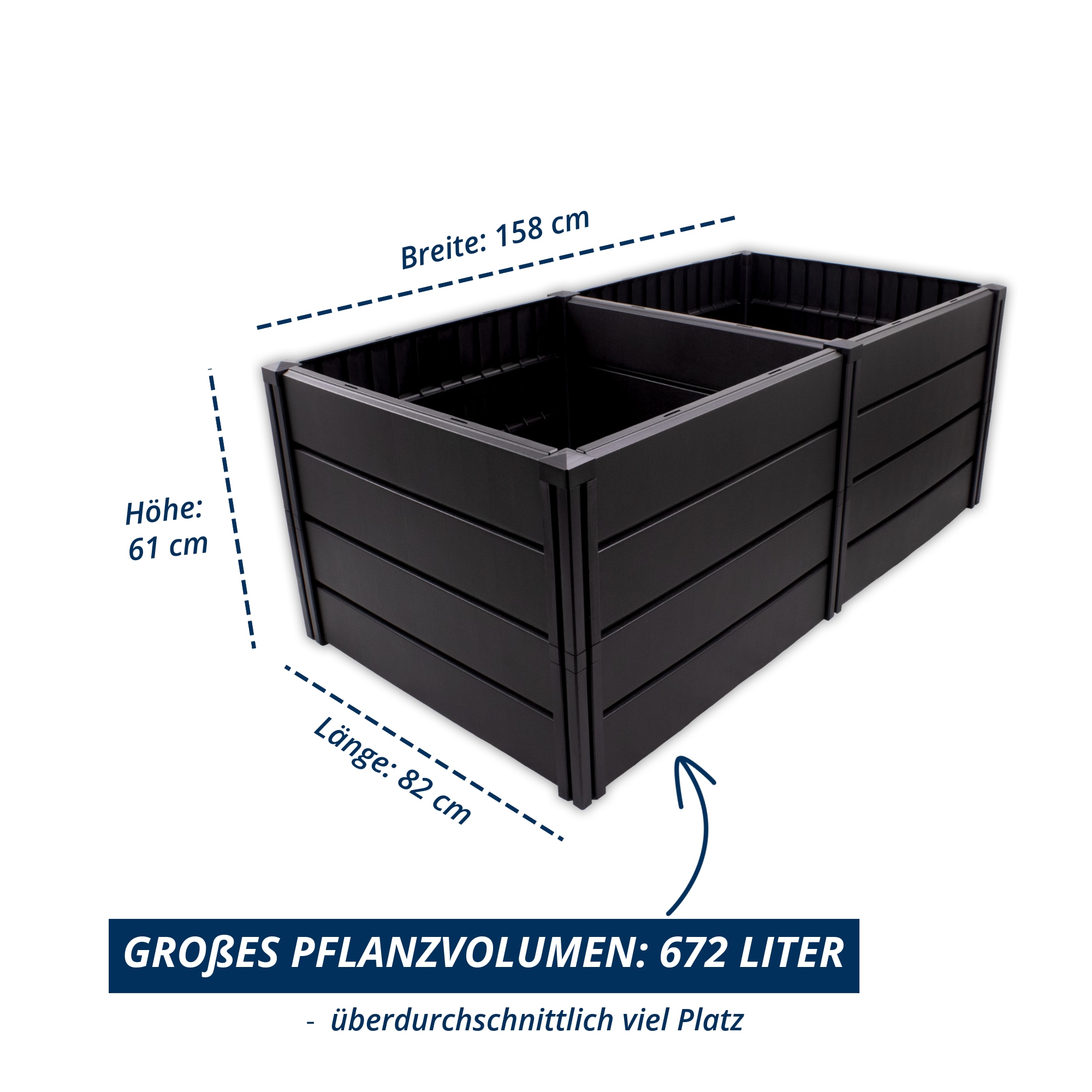 KHW Hochbeet »Demeter XL« MADE IN GERMANY BxTxH: 158x82x61 cm, 672 Liter