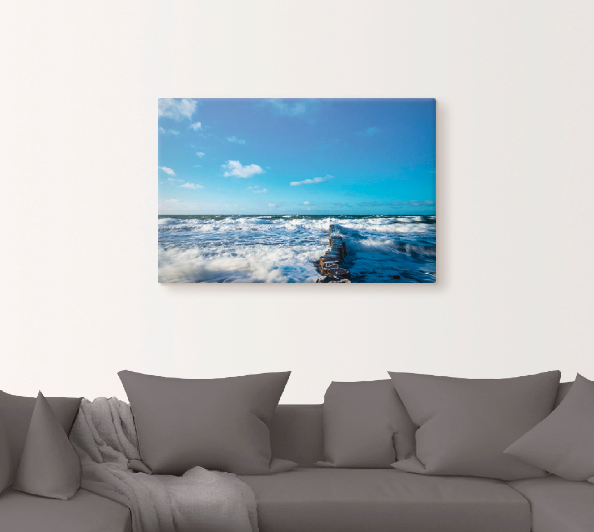 Artland Leinwandbild "Buhnen an der Küste der Ostsee III", Gewässer, (1 St. günstig online kaufen