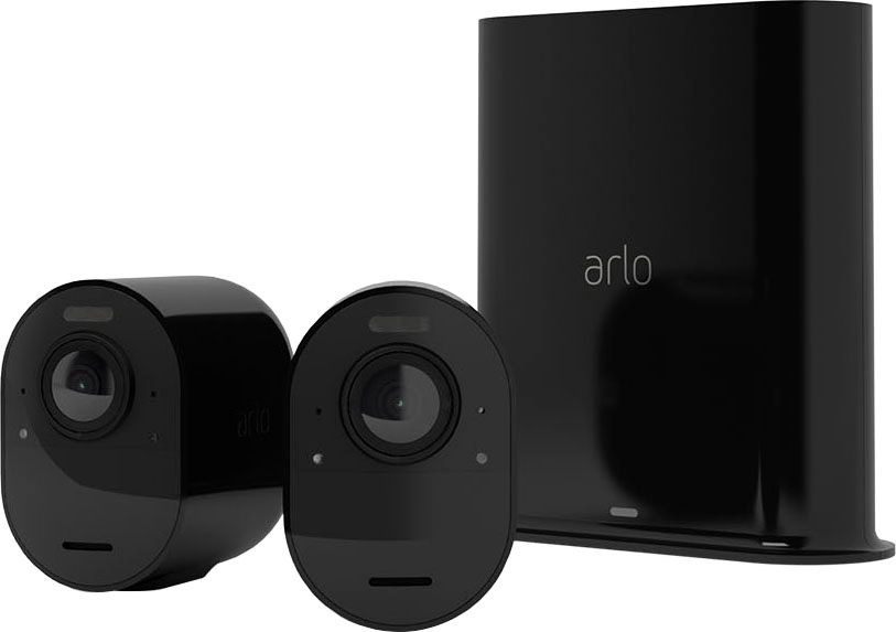 ARLO Überwachungskamera »Arlo Ultra 2 Spotlight-Kamera-Set«, Außenbereich, Reichweite bis 91,4 m,Geräuscherkennung,Integrierte Sirene,Antenne