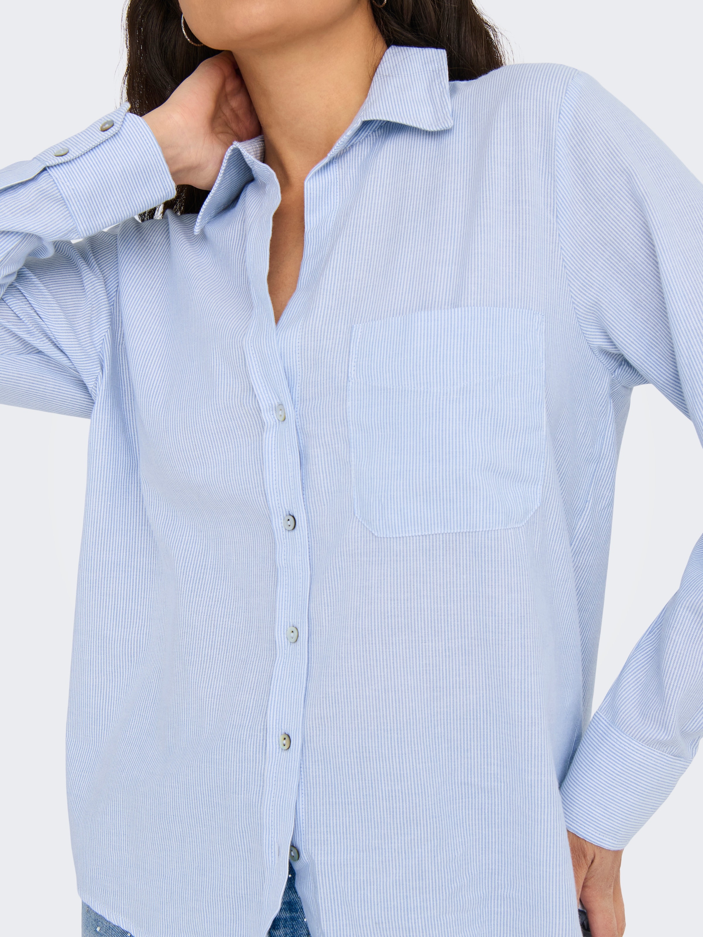 ONLY Hemdbluse »ONLALINA LIFE L/S STRIPE SHIRT WVN«