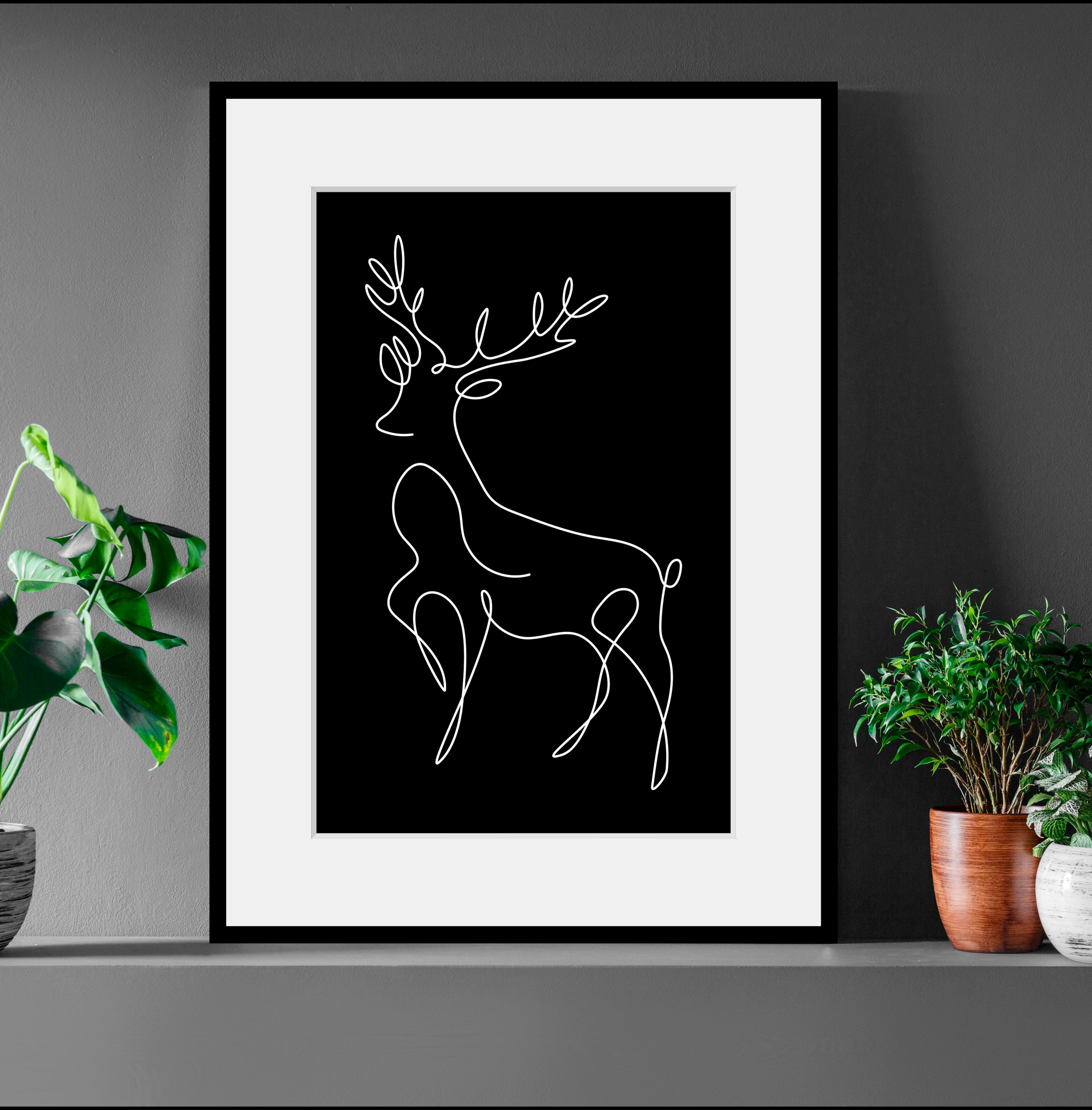 queence Bild »Walter«, Hirsch-Hirschbilder-Schwarz-Weiß-Kunst, (1 St.), HD günstig online kaufen