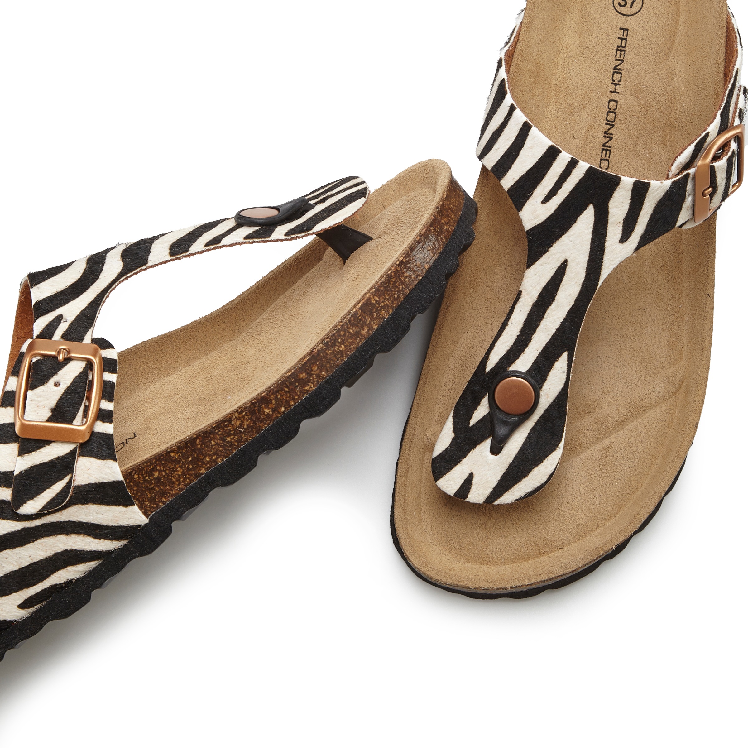 French Connection Pantolette »Sandale, Mule, offener Schuhe, Sommerschuhe«  NEU aus hochwertigem Leder mit bequemen Korkfußbett