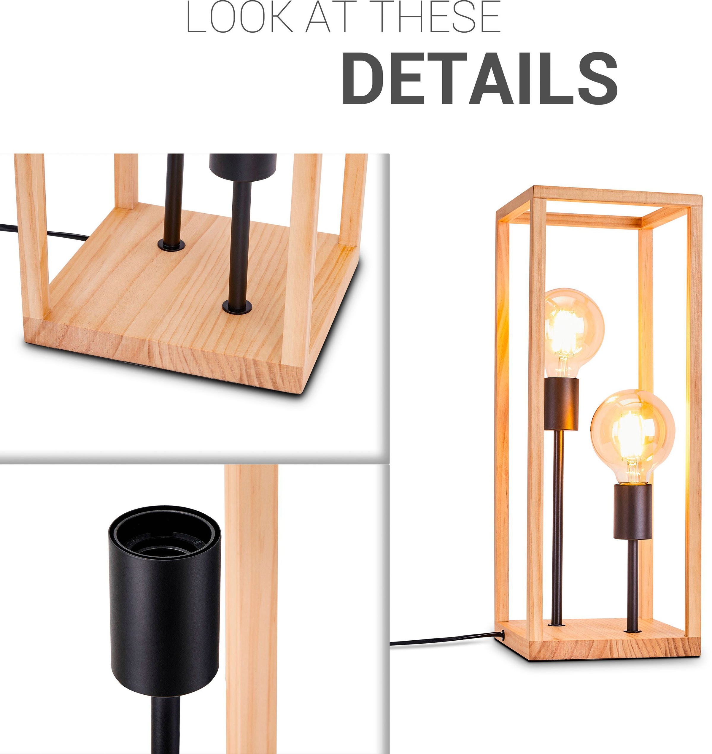 Paco Home Tischleuchte »BJÖRN« E27