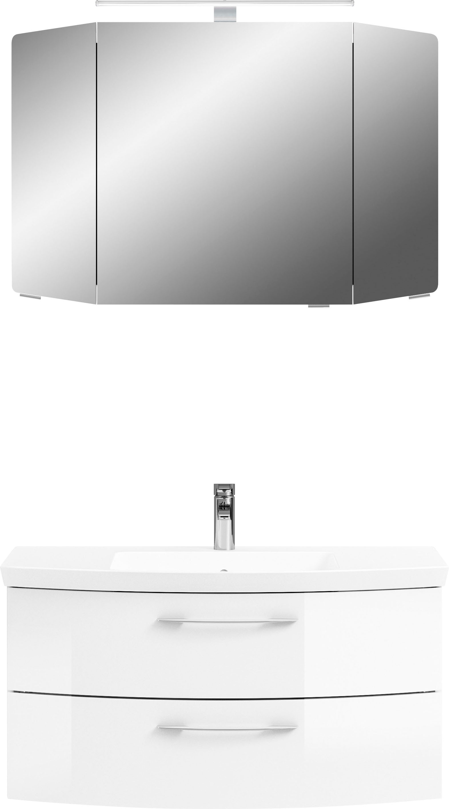 Saphir Badmöbel-Set »Cassca Sprint 2-teilig Mineralmarmor-Waschtisch mit LE günstig online kaufen