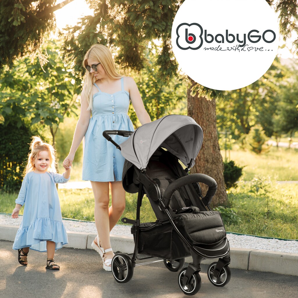 BabyGo Sport-Kinderwagen »Basket, Grey melange«