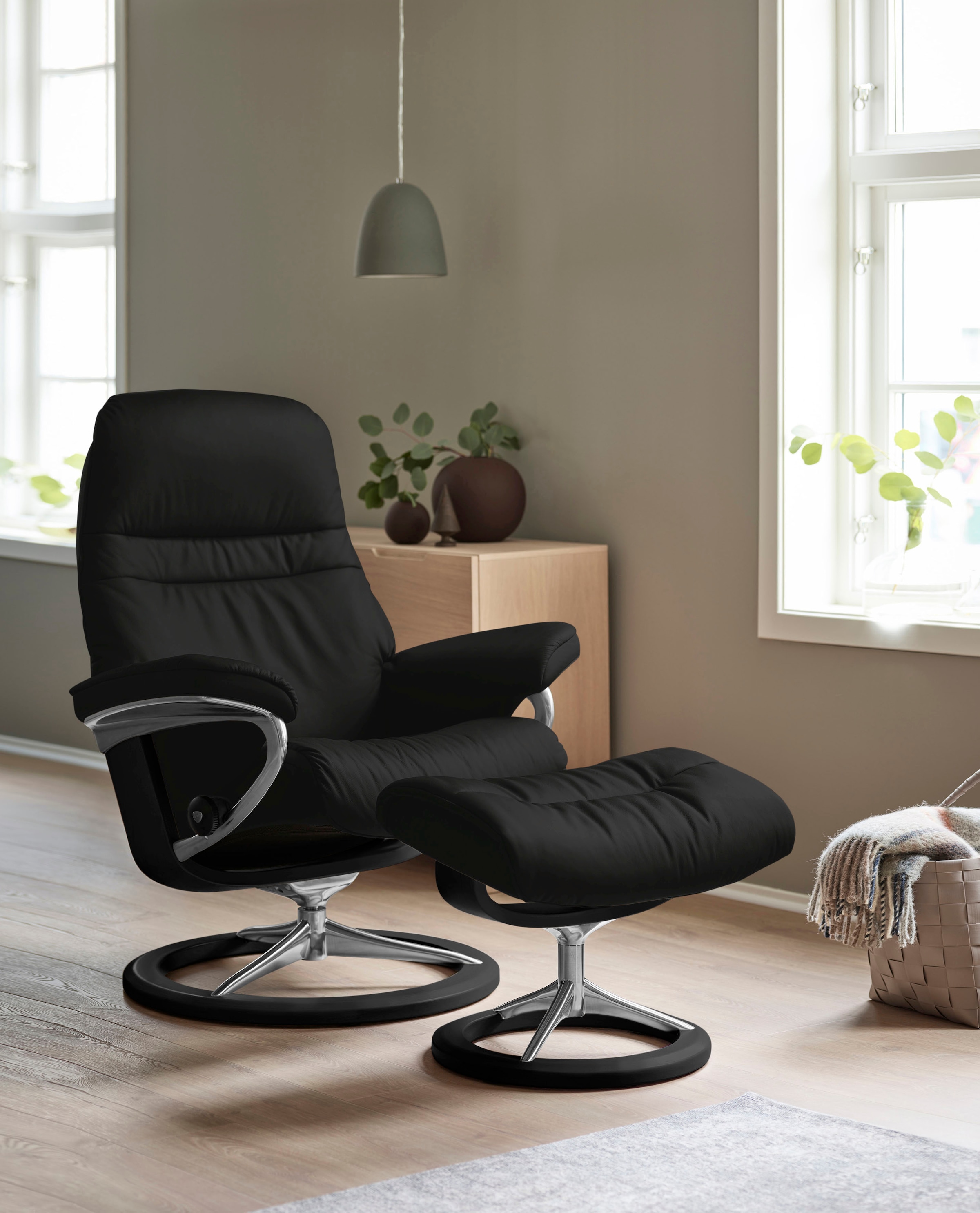 Stressless® Relaxsessel »Sunrise«, (Set, Relaxsessel mit Hocker), mit Signa günstig online kaufen