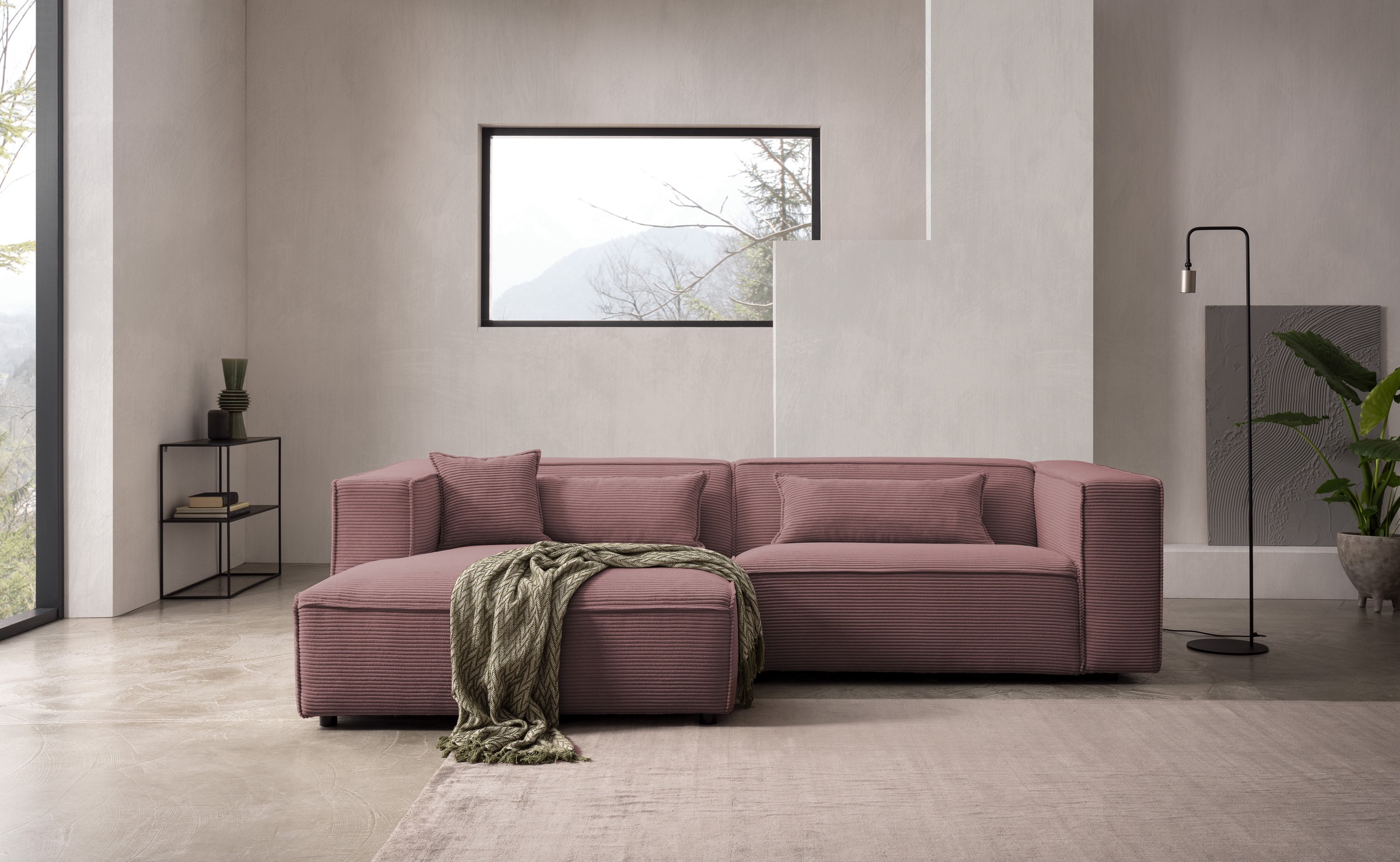 LeGer Home by Lena Gercke Ecksofa »PIARA mit Kedernaht, Cord, Leinenoptik o günstig online kaufen