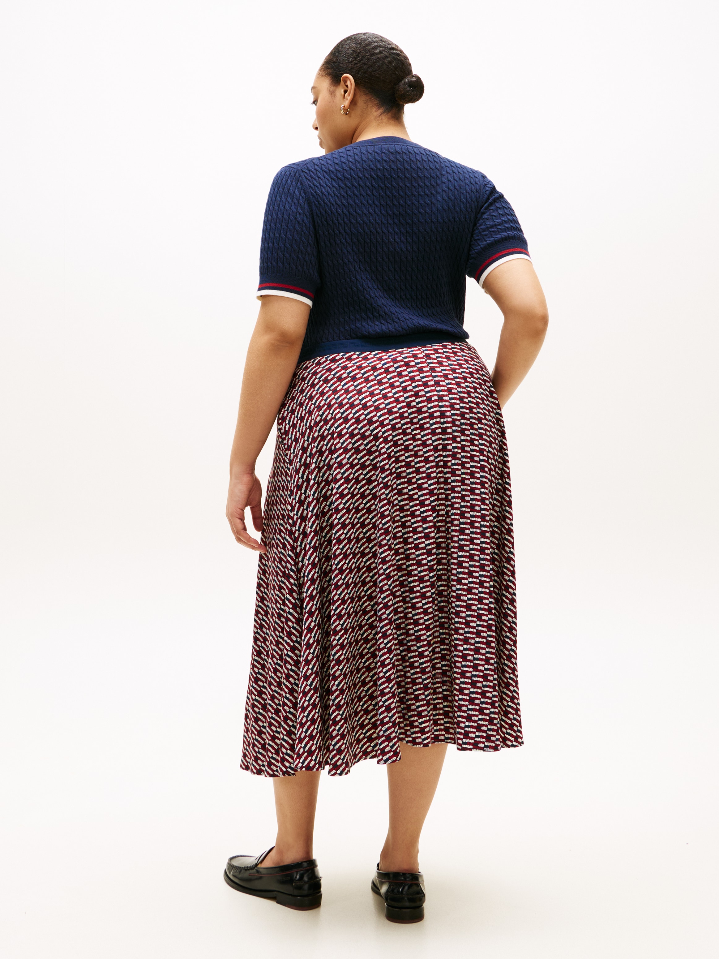 Tommy Hilfiger Curve A-Linien-Rock »CRV VIS TWILL A-LINE MIDI SKIRT«