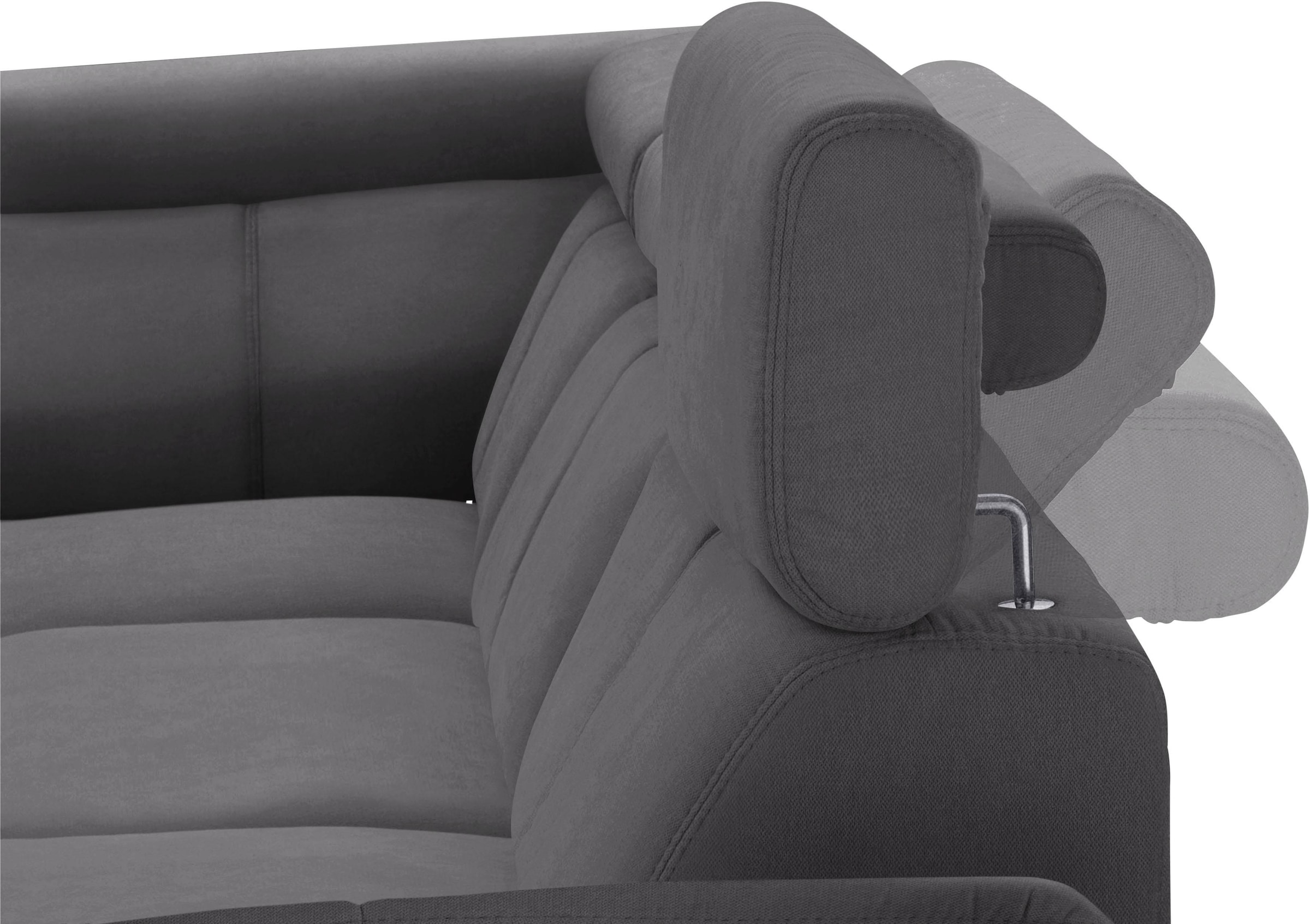 exxpo - sofa fashion Ecksofa »Salerno, klassisch modernes Funktionssofa, hoher Sitzkomfort, L-Form«, inkl. Kopf- und Armteilverstellung, wahlweise mit Bettfunktion