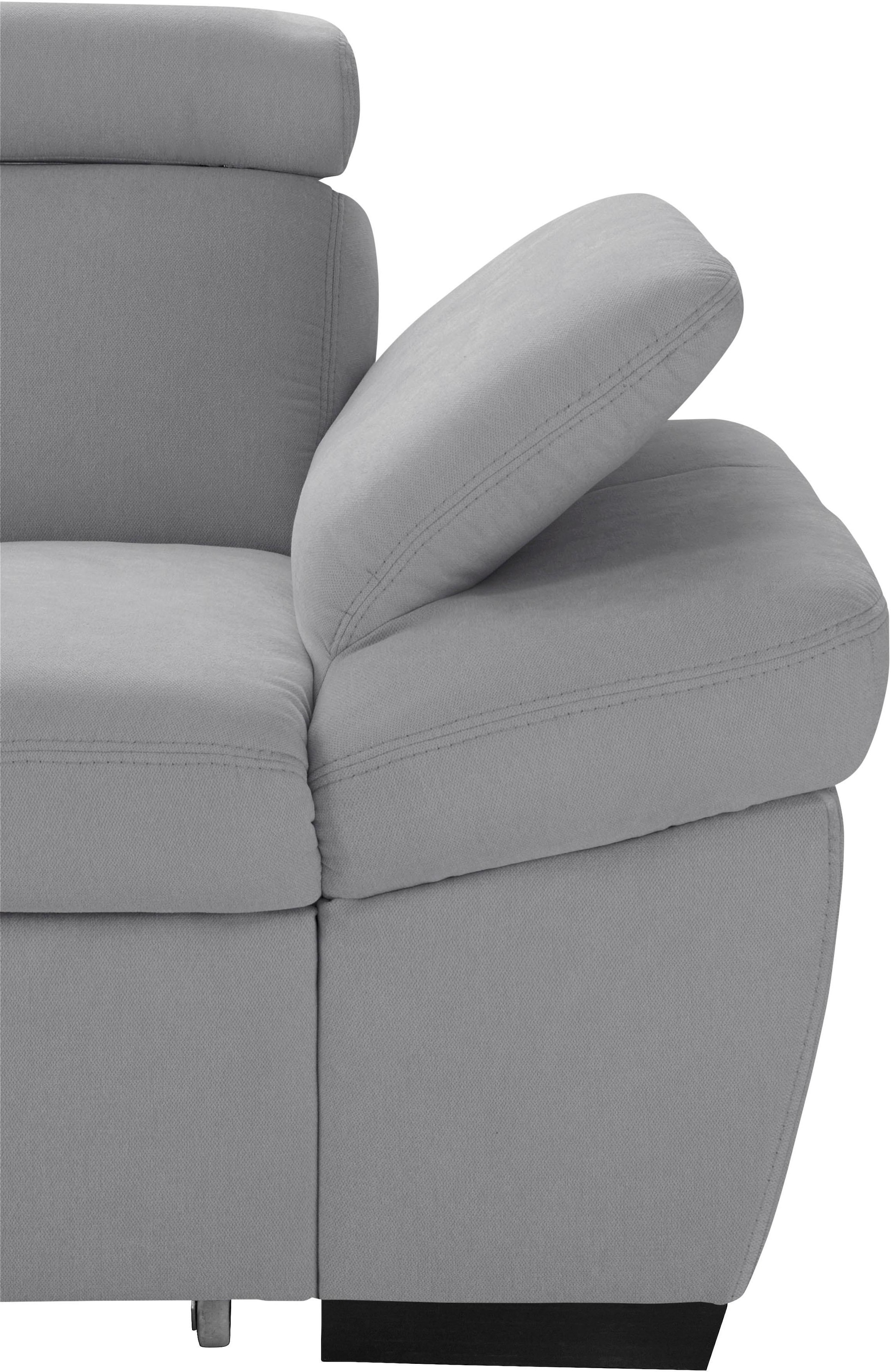 exxpo - sofa fashion Ecksofa »Salerno, klassisch modernes Funktionssofa, hoher Sitzkomfort, L-Form«, inkl. Kopf- und Armteilverstellung, wahlweise mit Bettfunktion