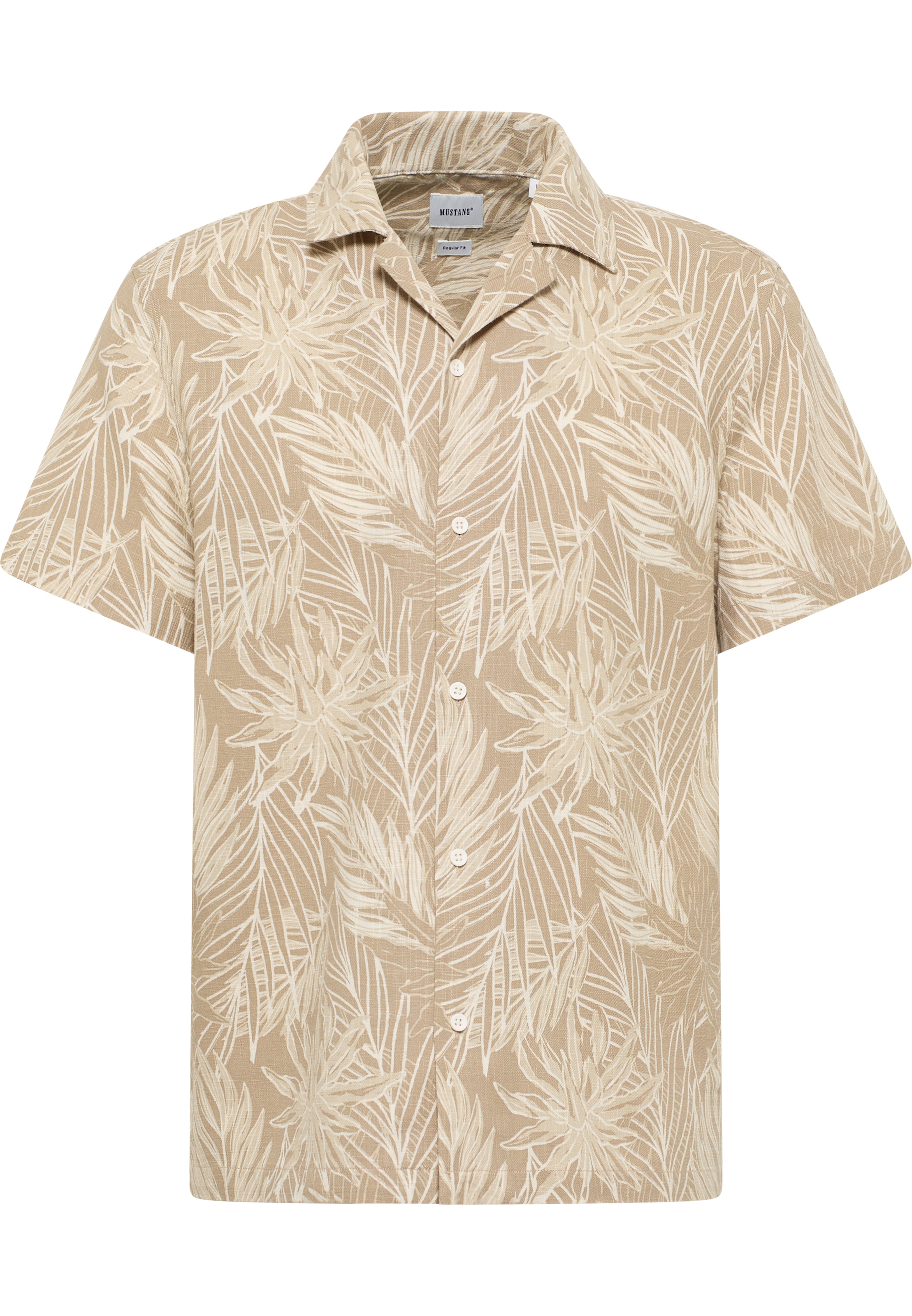 MUSTANG Kurzarmhemd »Style Layton« mit Palmen-Allover Print
