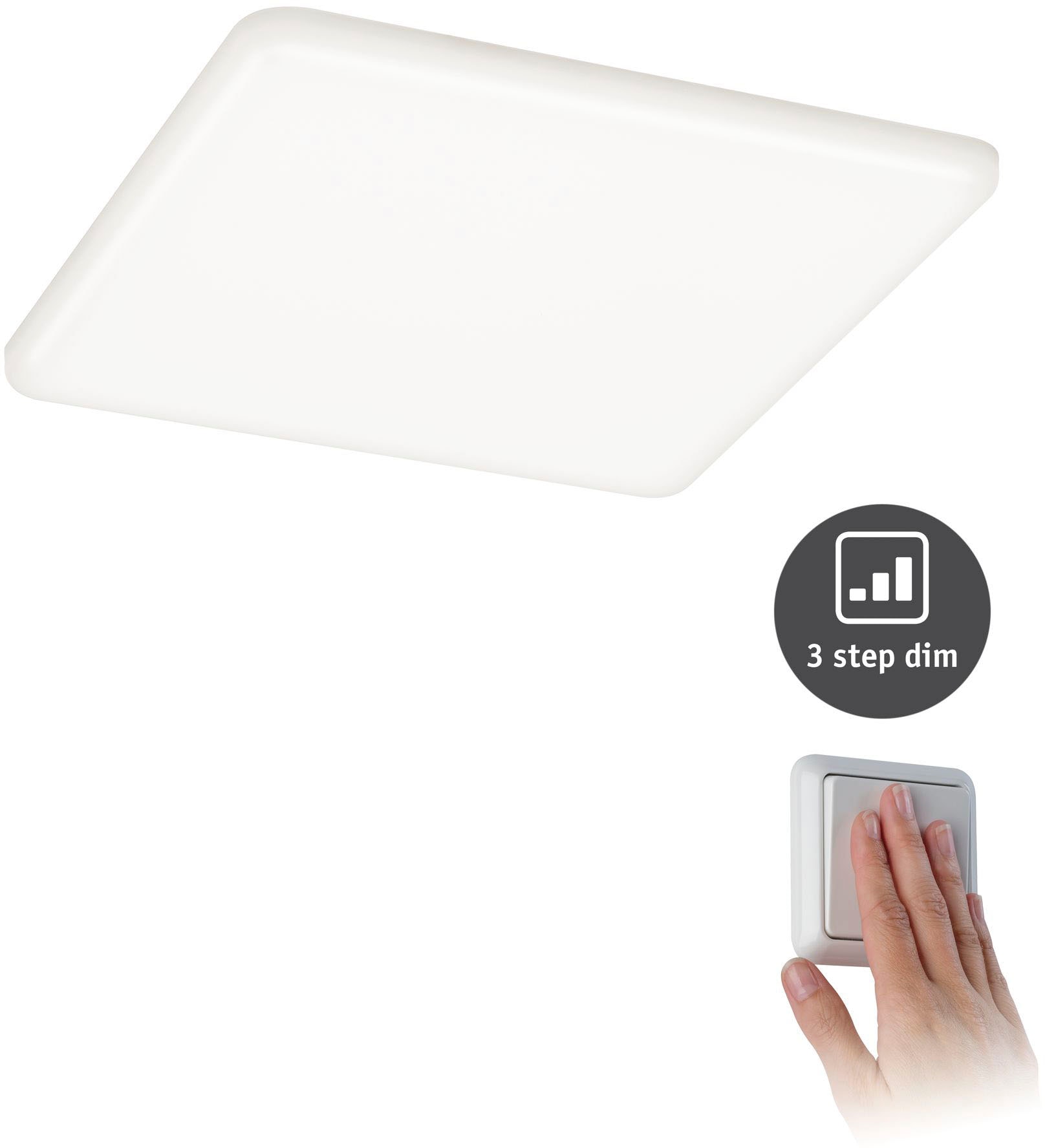 Paulmann LED Einbauleuchte »Veluna VariFit IP44 eckig 185x185mm 17,5W 4.000K Satin«, 1 flammig, LED Einbaupanel IP44 3-Stufen-dimmbar 185x185mm 17,5W 4000K Satin