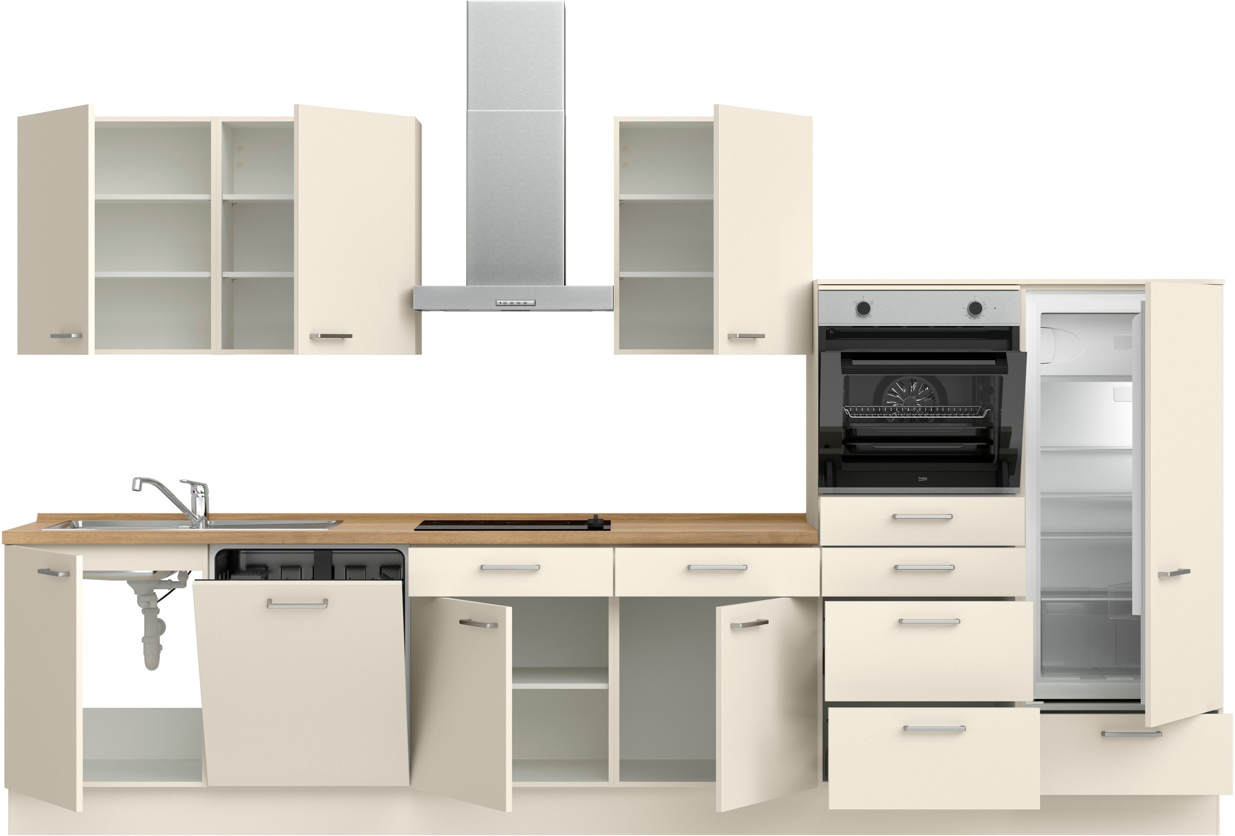 nobilia® Küchenzeile »"Touch I"«, vormontiert, Ausrichtung wählbar, Breite 360 cm, wahlw. mit E-Geräten