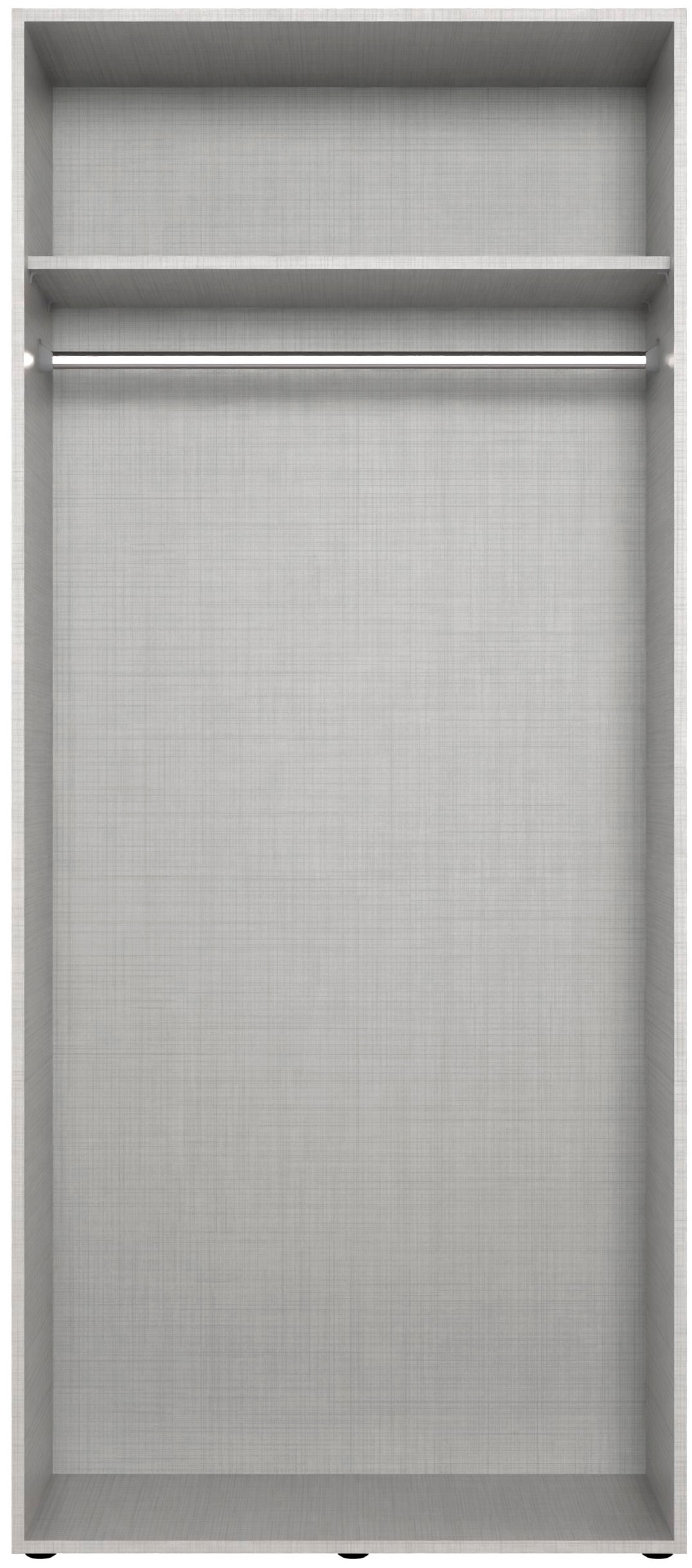 Wimex Kleiderschrank »Mugano,in 8 Breiten,3 Höhen,2 Tiefen, viele Farben, Made in Germany«, (in Basic oder Premium Ausstattung mit 2 weiteren Einlegeböden), mit langen oder kurzen Griffen aus Metall, mit oder ohne Spiegel