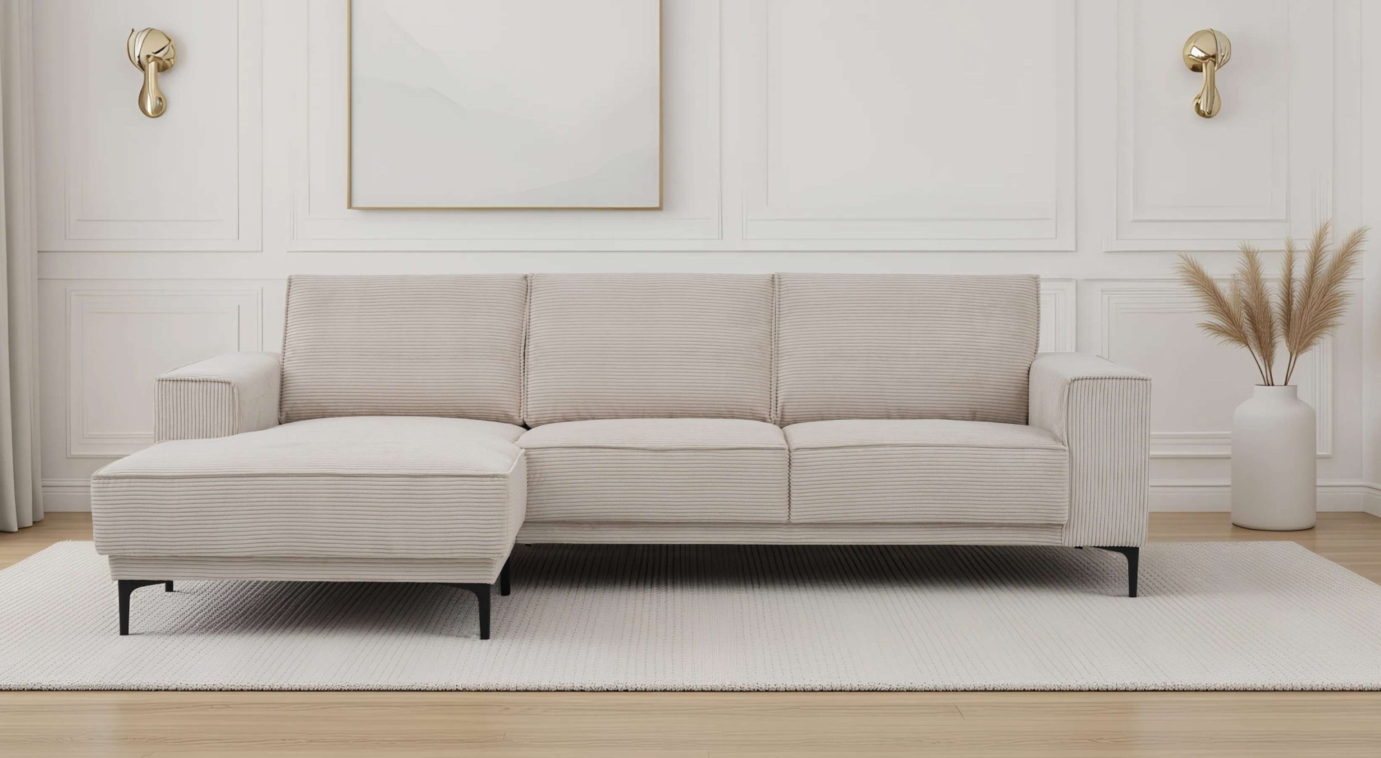 PLACES OF STYLE Ecksofa »Polsterecke Oland, Struktur, Flachgewebe, Luxus-Mi günstig online kaufen