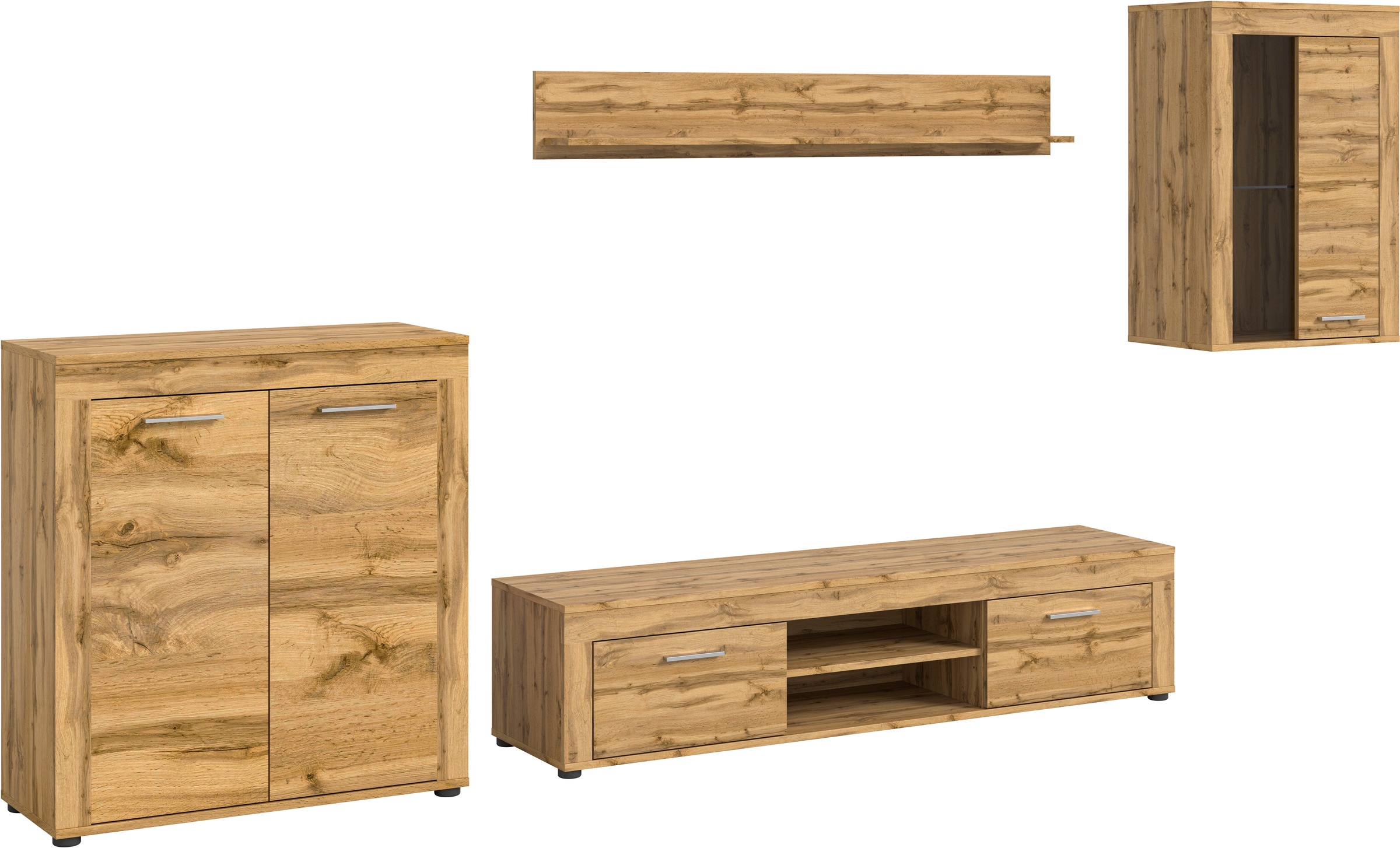 INOSIGN Wohnwand »Aosta, 4-tlg., best. aus: Highboard, Lowboard, Wandboard günstig online kaufen