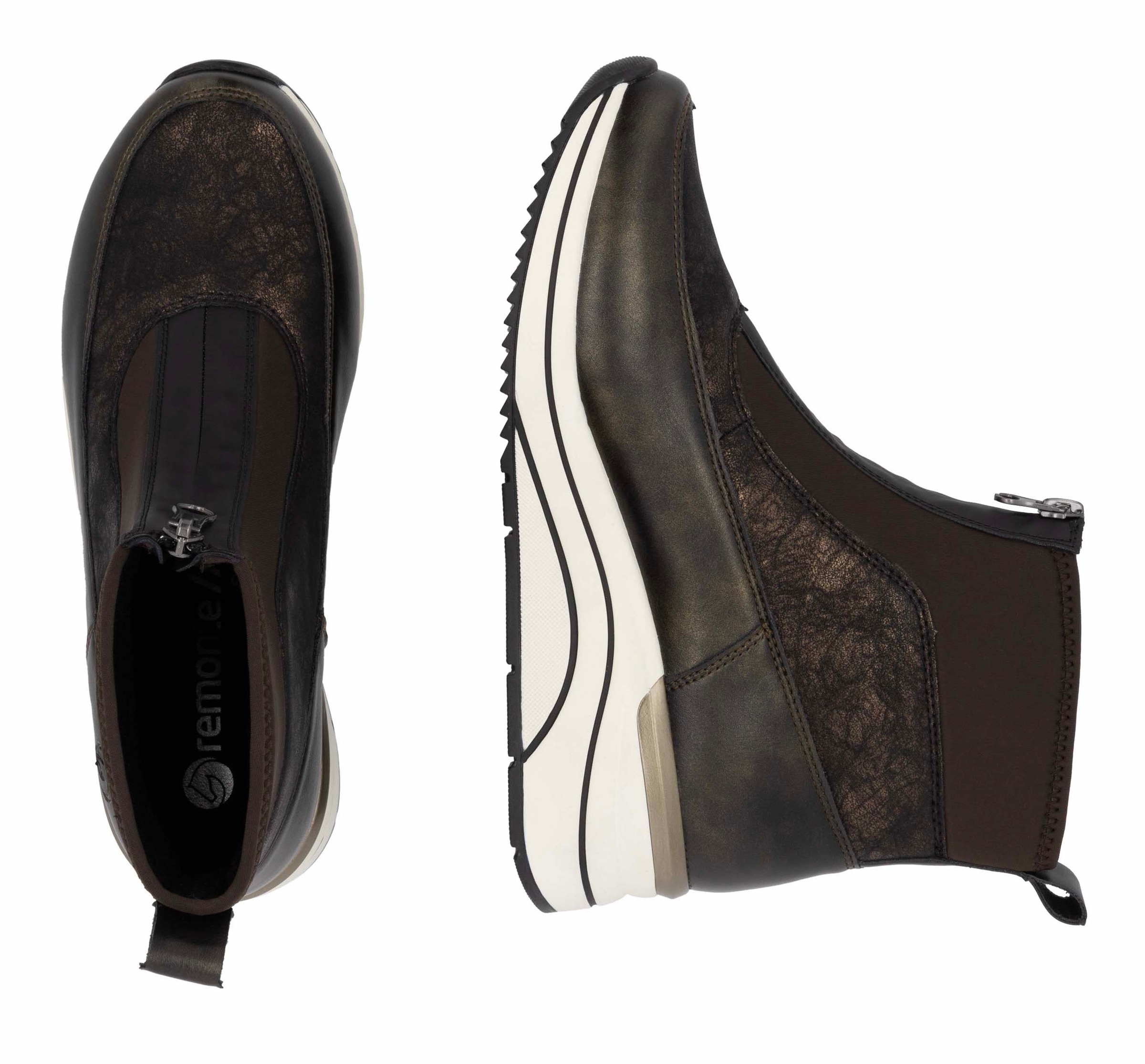 Remonte Keilsneaker, Schlupfboots, Freizeitschuh, High-Top-Sneaker, Front-Reißverschluss
