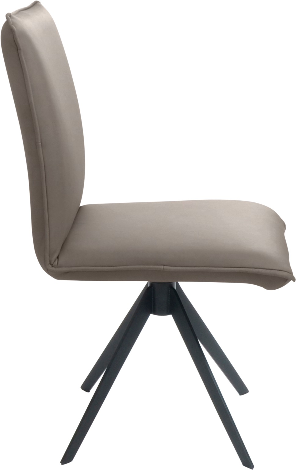 K+W Komfort & Wohnen Drehstuhl, Leder, Blitzdrehkreuz und Rückholfunktion, dekorativer 12mm Biese