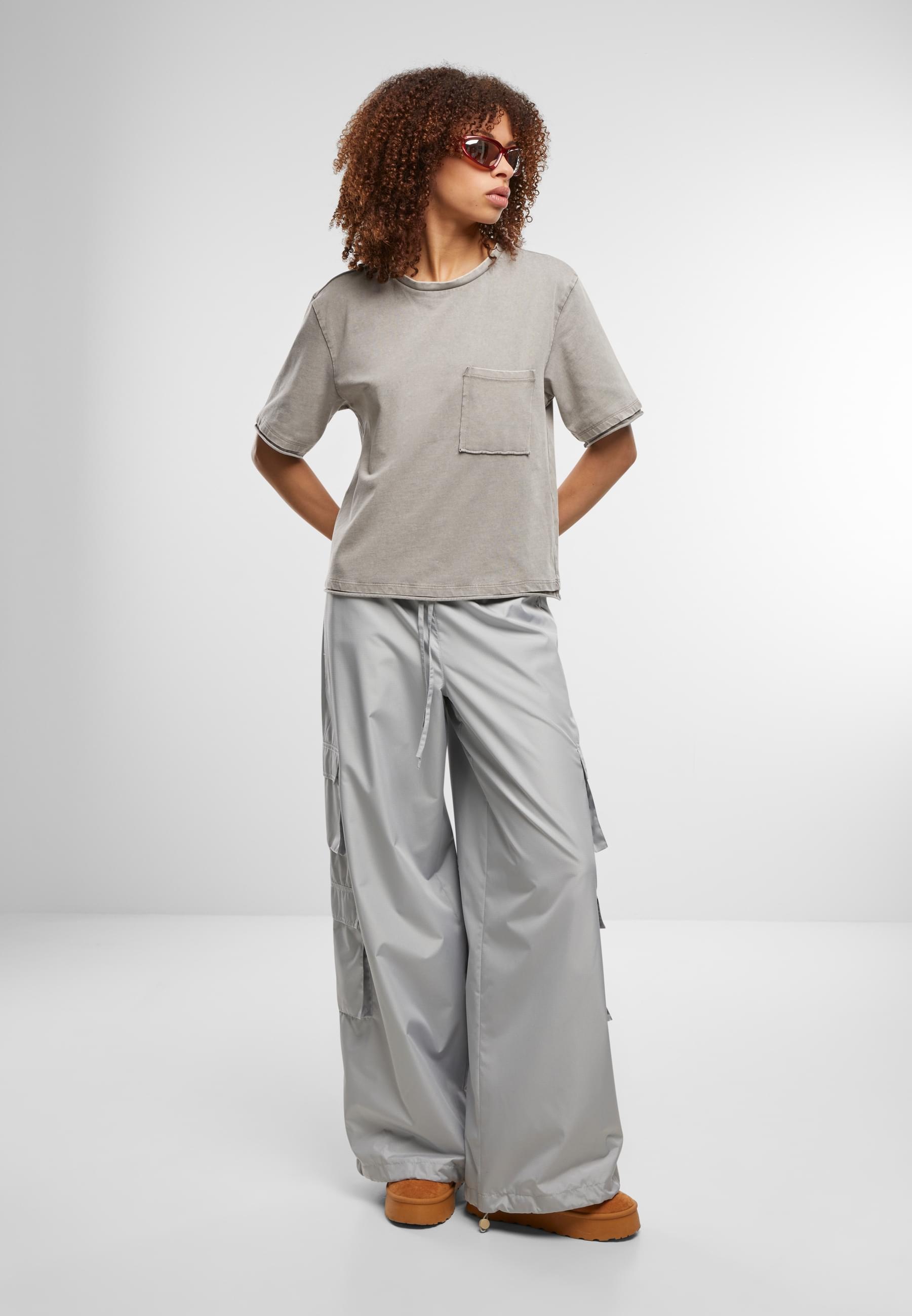 URBAN CLASSICS T-Shirt »Urban Classics Ladies Washed Jersey Boxy Shirt« 1 Stk. tlg.