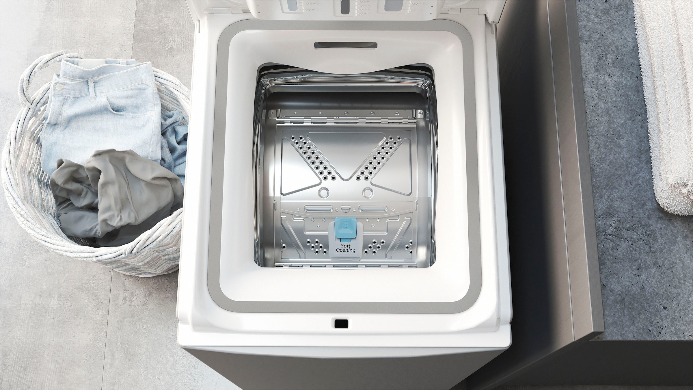 BAUKNECHT Waschmaschine Toplader »WMT Silver 6513 D4«, 6,5 kg, 1300 U/min, Kurz 30 min., automatische Trommelpositionierung, Vollwasserschutz