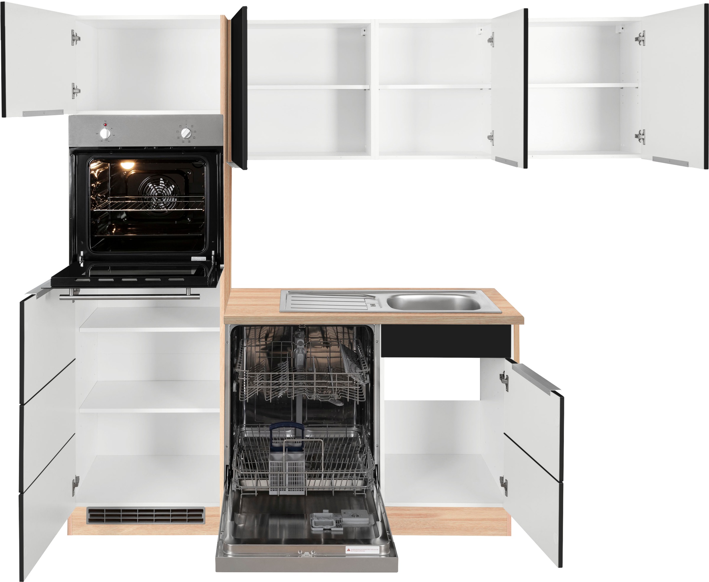KOCHSTATION Winkelküche »KS-Brindisi«, Stellbreite 230/170 cm, wahlweise mit E-Geräten, mit MDF-Fronten