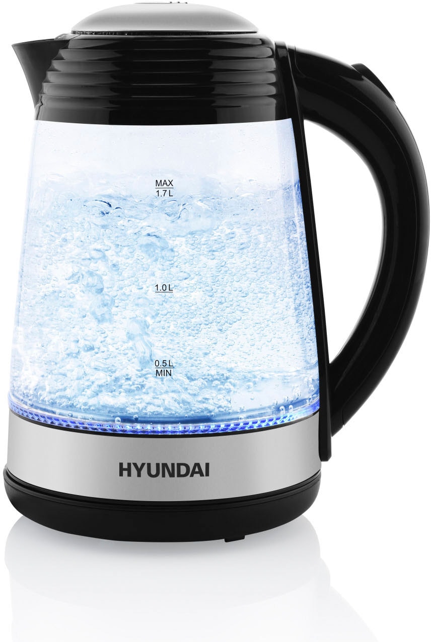 Hyundai Wasserkocher »VK180«, 1,7 l, 2200 W, Licht- und Tonalarme, LED, automatische Abschaltung,Wasserstandanzeige