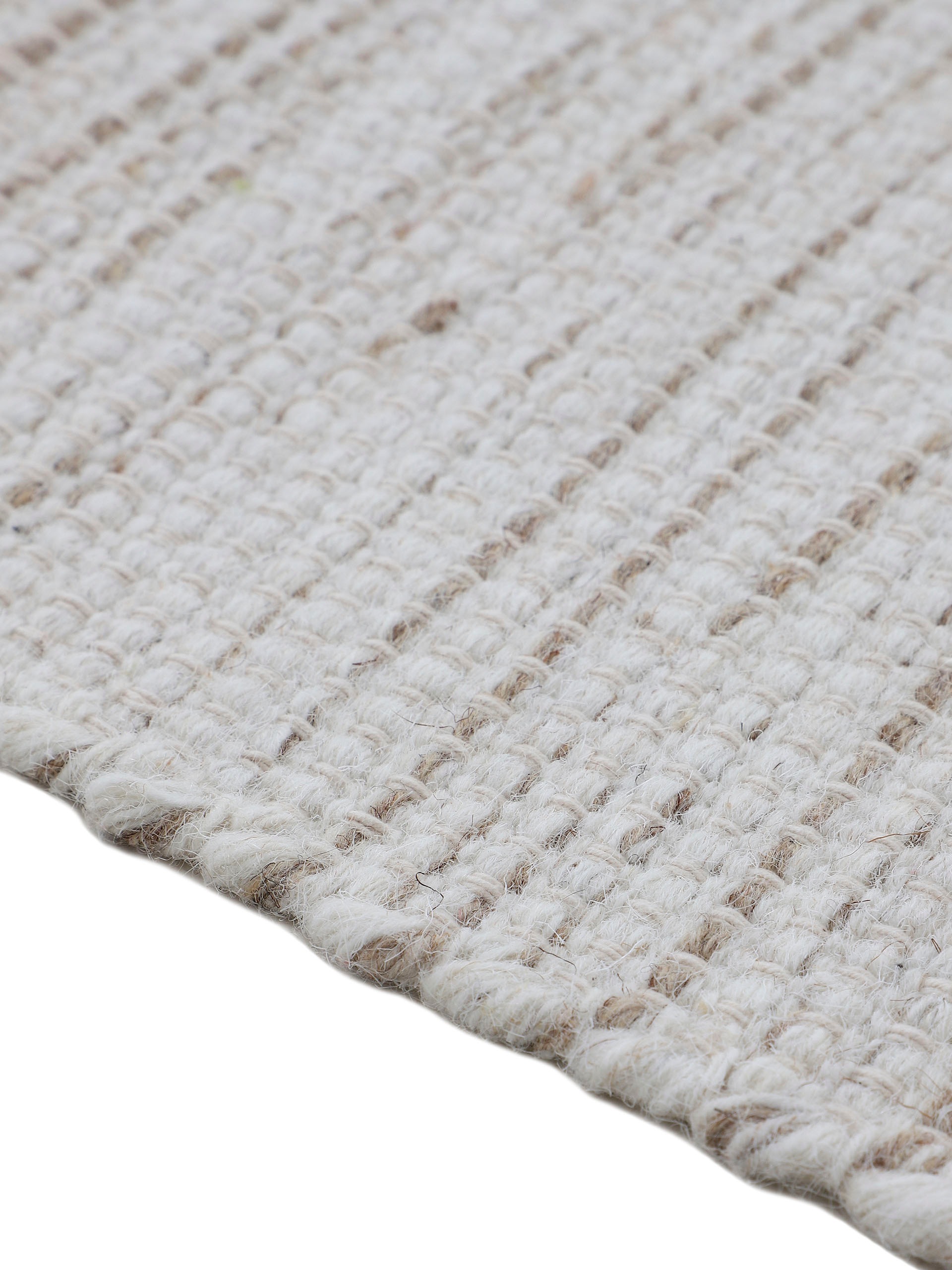 carpetfine Wollteppich »Mona«, rechteckig, 5 mm Höhe, Wolle, Wendeteppich aus Wolle/Baumwolle, Wohnzimmer