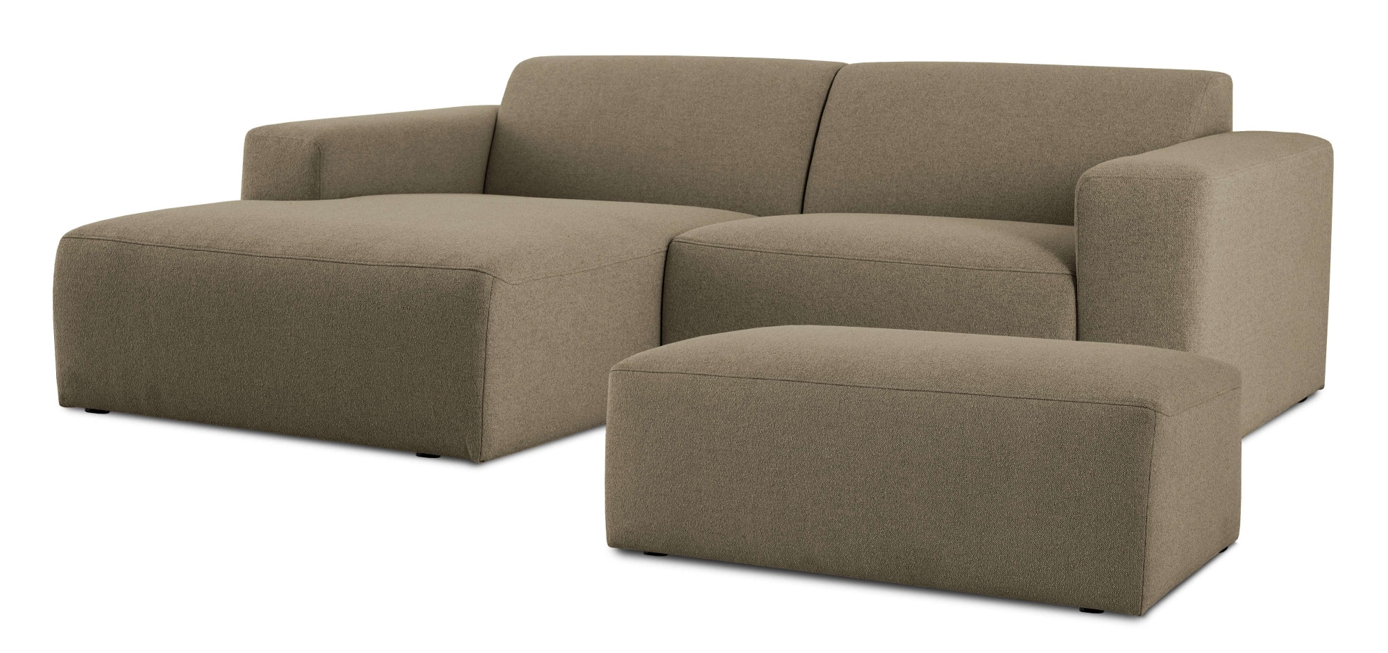 INOSIGN Ecksofa »Koa,228cm, L-Form, Modulsofa, Webstoff, Cord«, Designsofa, Set, Hocker inklusive, weicher Lounge-Sitzkomfort