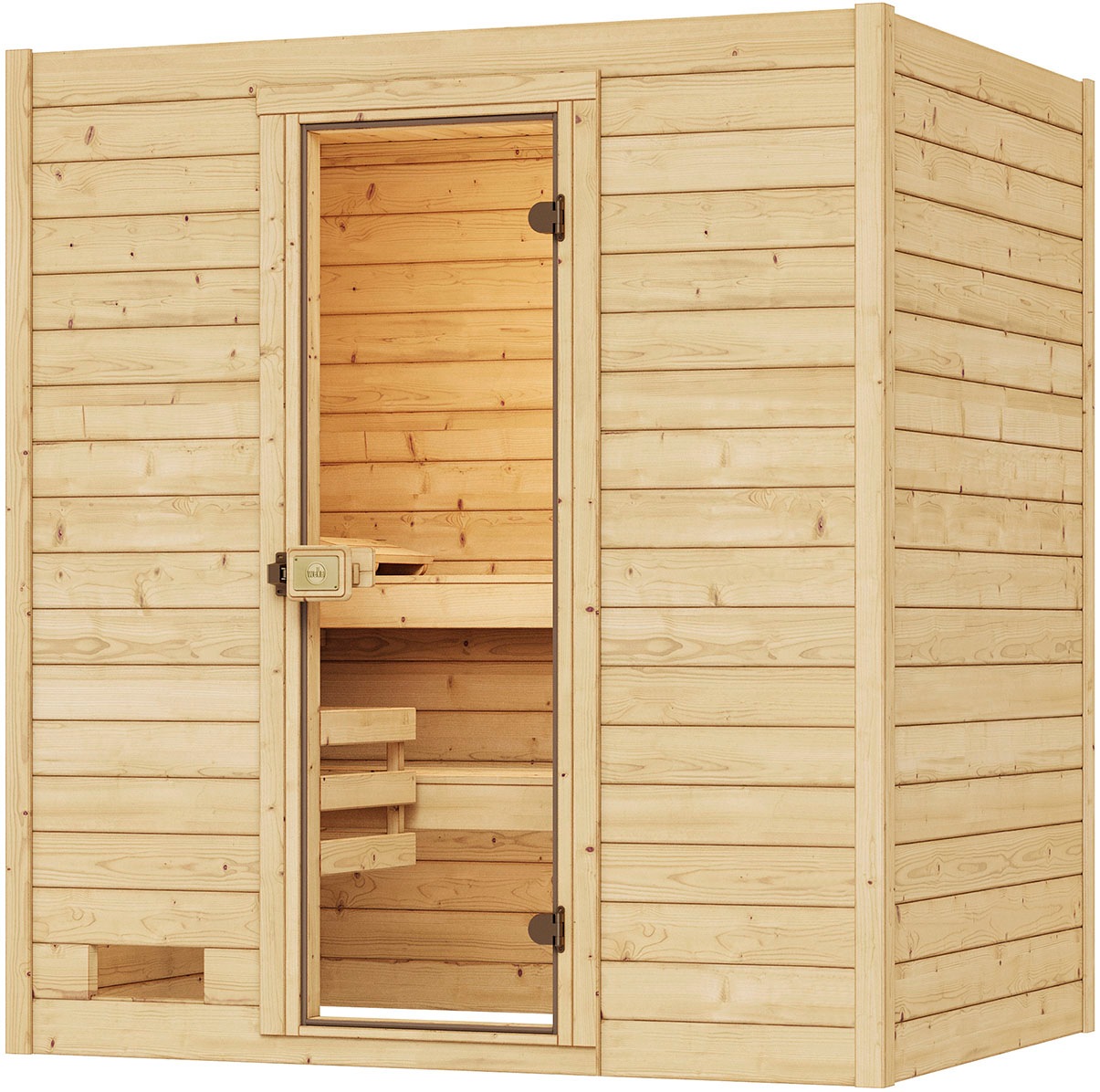 weka Sauna »Massivholzsauna VALIDA 2« Blockbohlen, moderne Ganzglastür günstig online kaufen