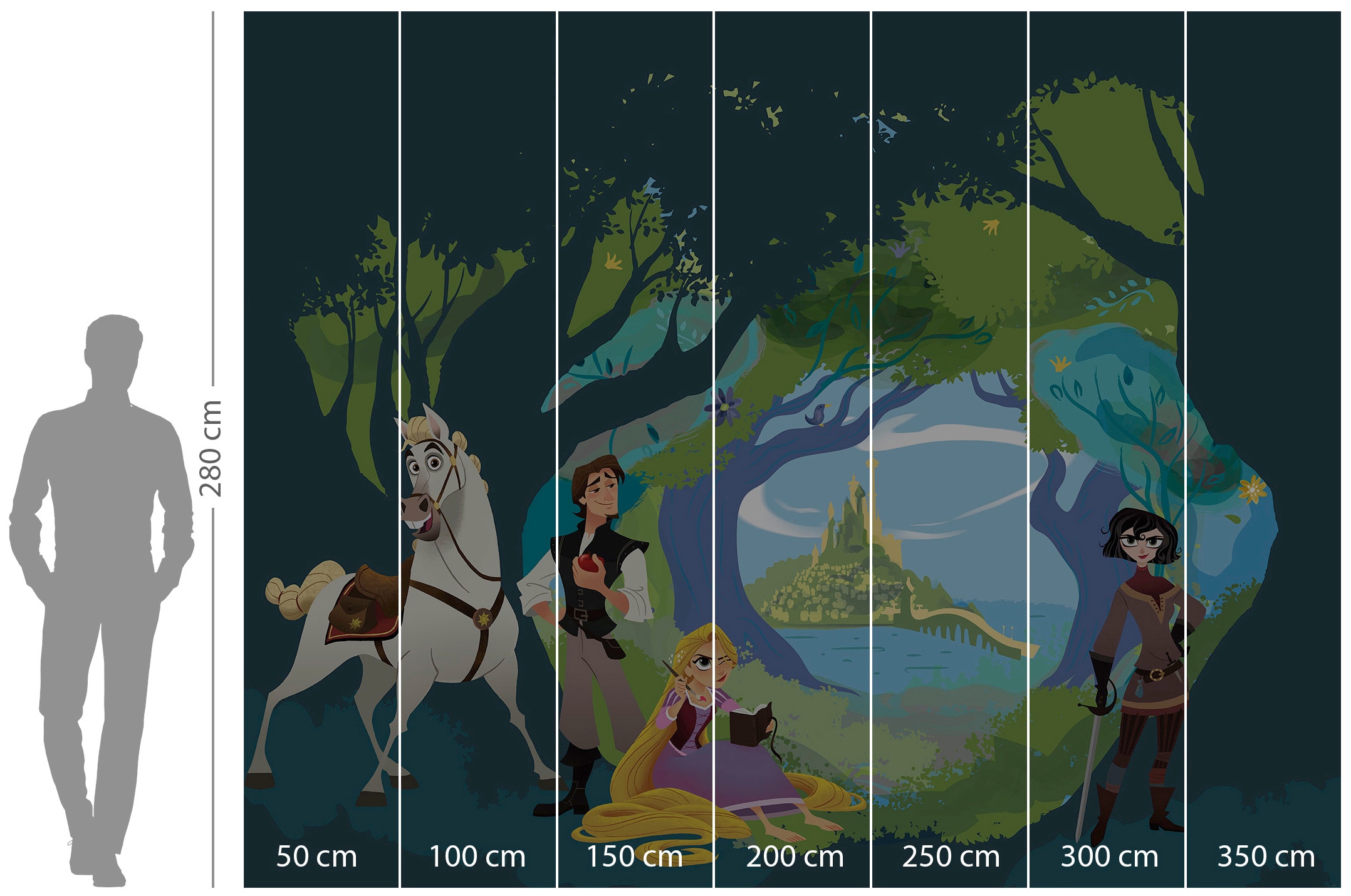 Komar Vliestapete »Digitaldruck Vlies - Tangled - Größe 350 x 280 cm«, bedruckt, Kinderzimmer