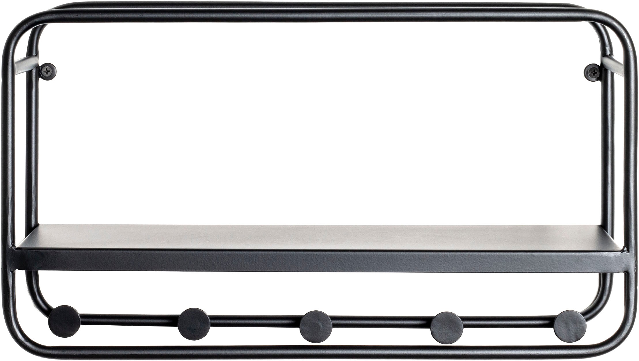 HAKU Garderobenleiste »Flurgarderobe, Garderobe, Garderobenhaken, Garderobenleiste,« rechteckig - aus Metall Schwarz - B/T/H 45/15/25 cm
