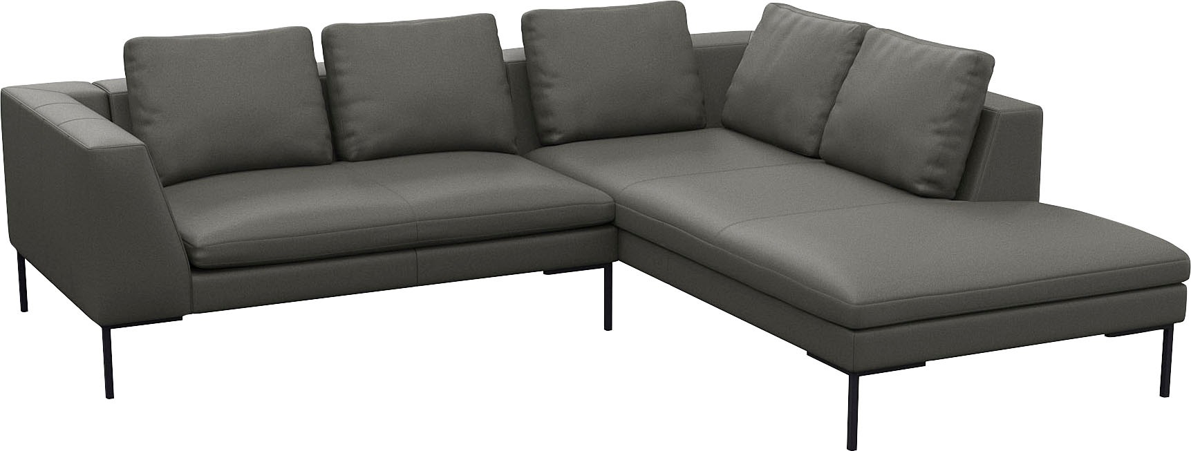 FLEXLUX Ecksofa »Loano, superbequemer Sitzkomfort durch Kaltschaum im Sitz, L-Form«, modernes Sofa, frei im Raum stellbar, lose Kissen, hoher Fuß