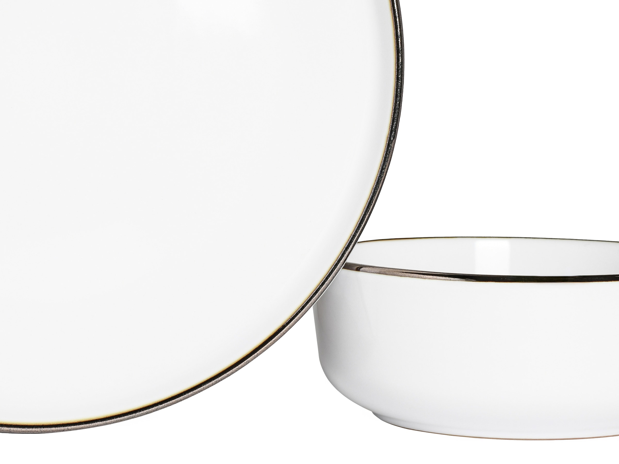 CreaTable Kombiservice »Nordic Festive, Service 30-tlg.« Minimalistisches Design, Dezente goldene Akzente