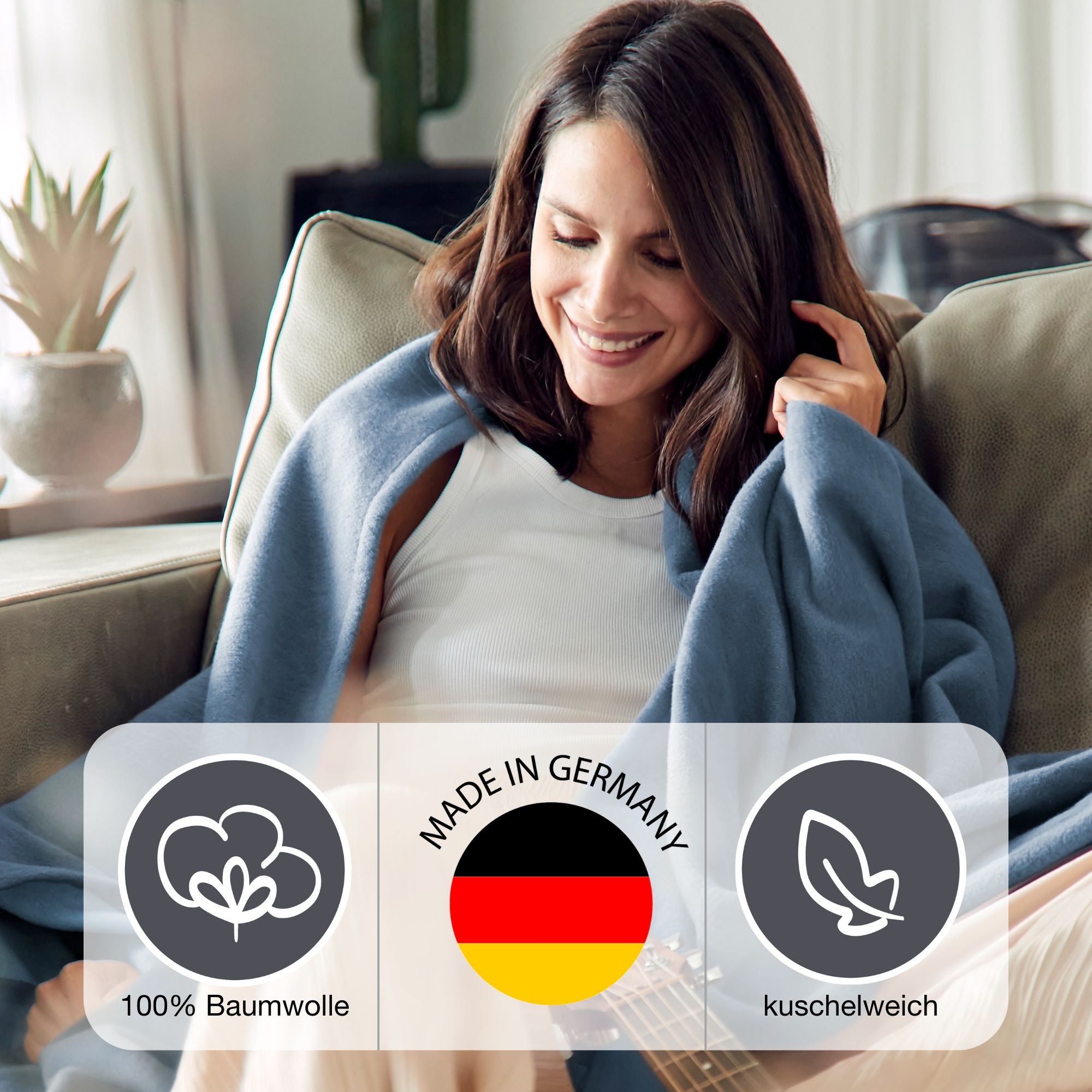 IBENA Wohndecke "Cotton Pur" in trendigen Farben günstig online kaufen