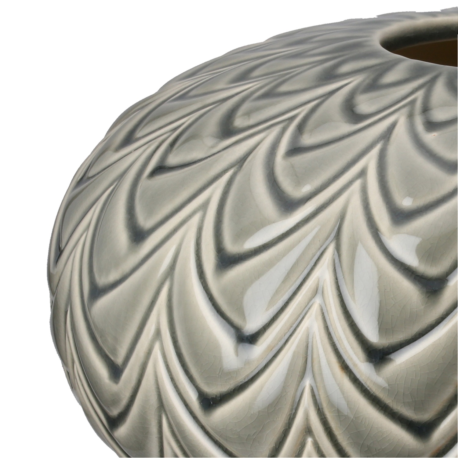 GILDE Tischvase »Vase bauchig Lamello grün H. 15 cm« Vase, Lamello, Strukturvase, dekorativ, hochwertig, Bodendeko