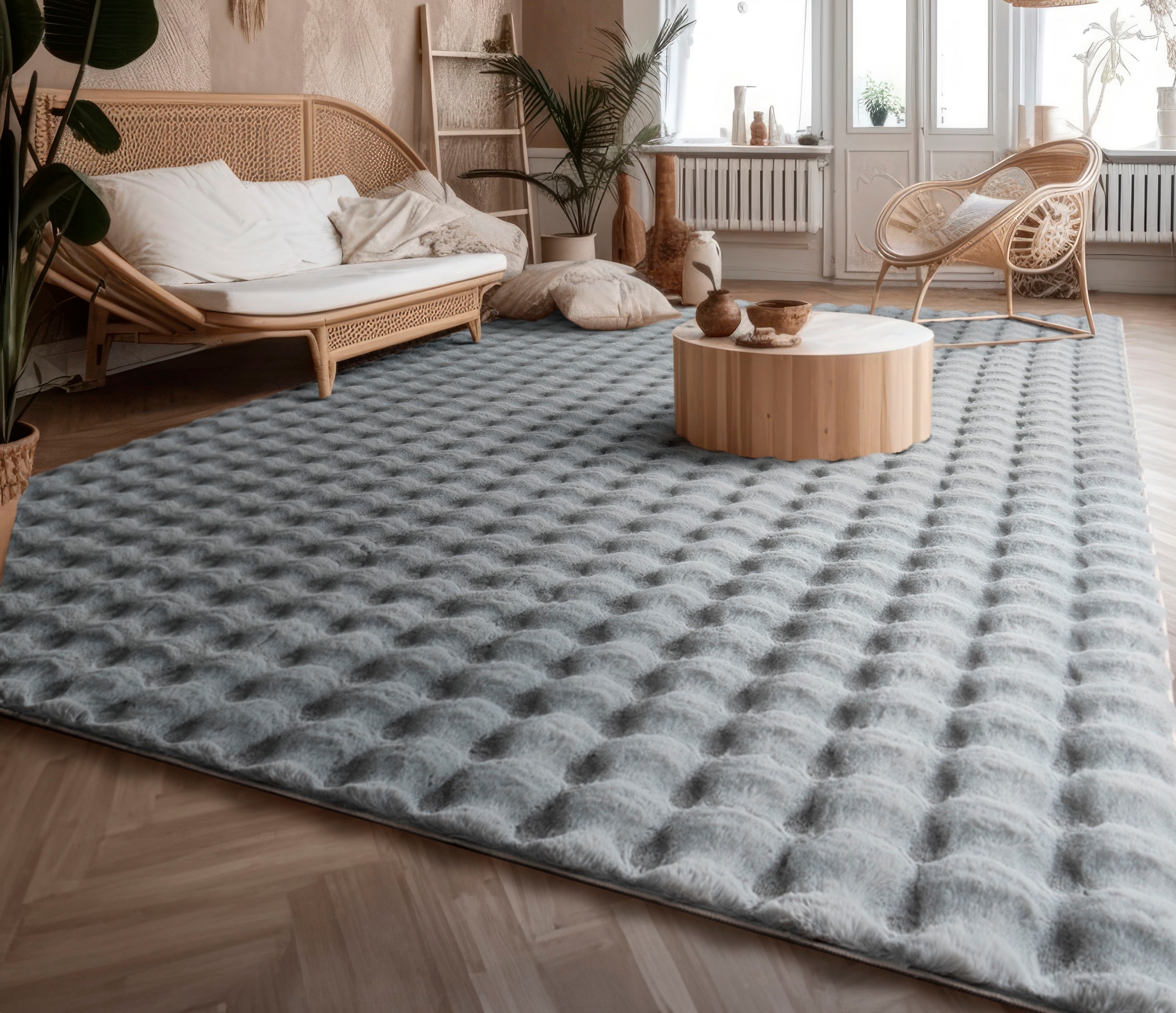 Paco Home Hochflor-Teppich "Arnheim 741" rechteckig 34 mm Höhe Uni Farben, günstig online kaufen