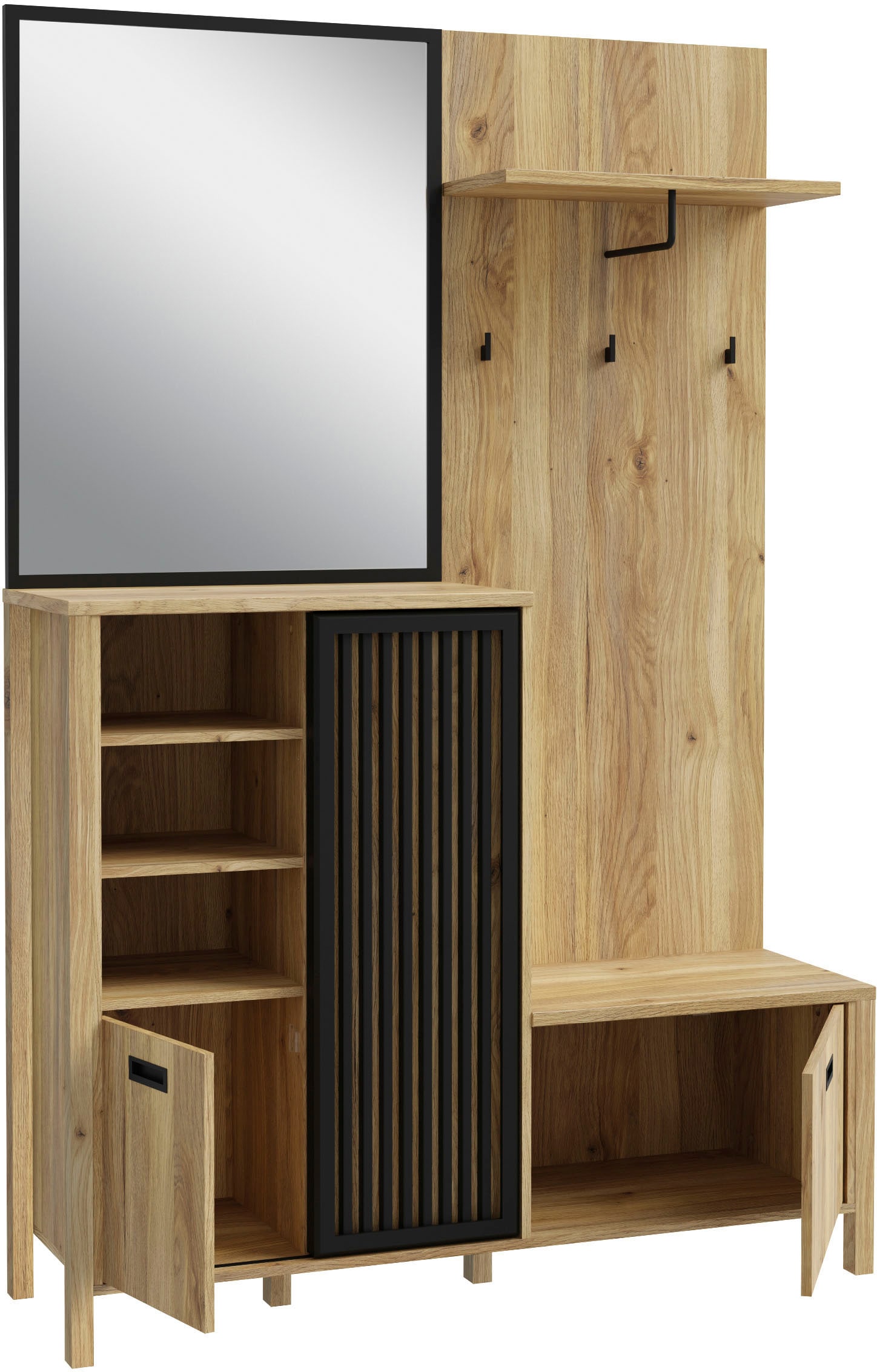 FORTE Kompaktgarderobe »Jytana« Kompaktgarderobe, Stauraum, Lamellenoptik, Trendfarbe