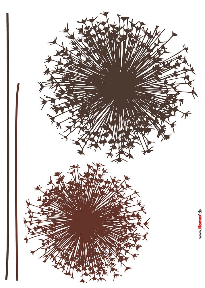 Komar Wandtattoo »Pusteblume«, (4 St.), 50x70 cm (Breite x Höhe), selbstklebendes Wandtattoo