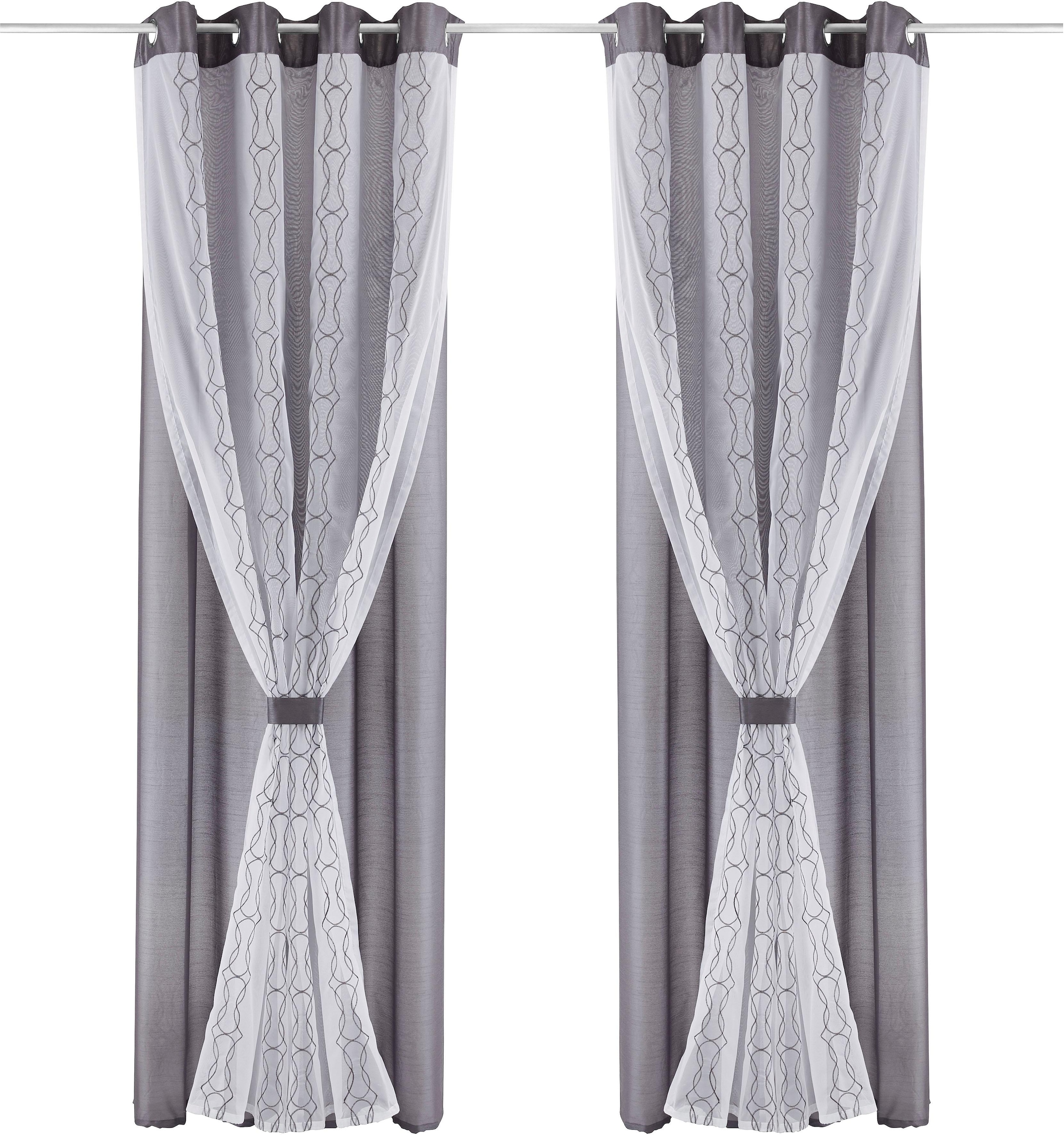 Home affaire Gardine »Blair« Ösen 1 Stk. tlg. doppellagig, transparente Sto günstig online kaufen