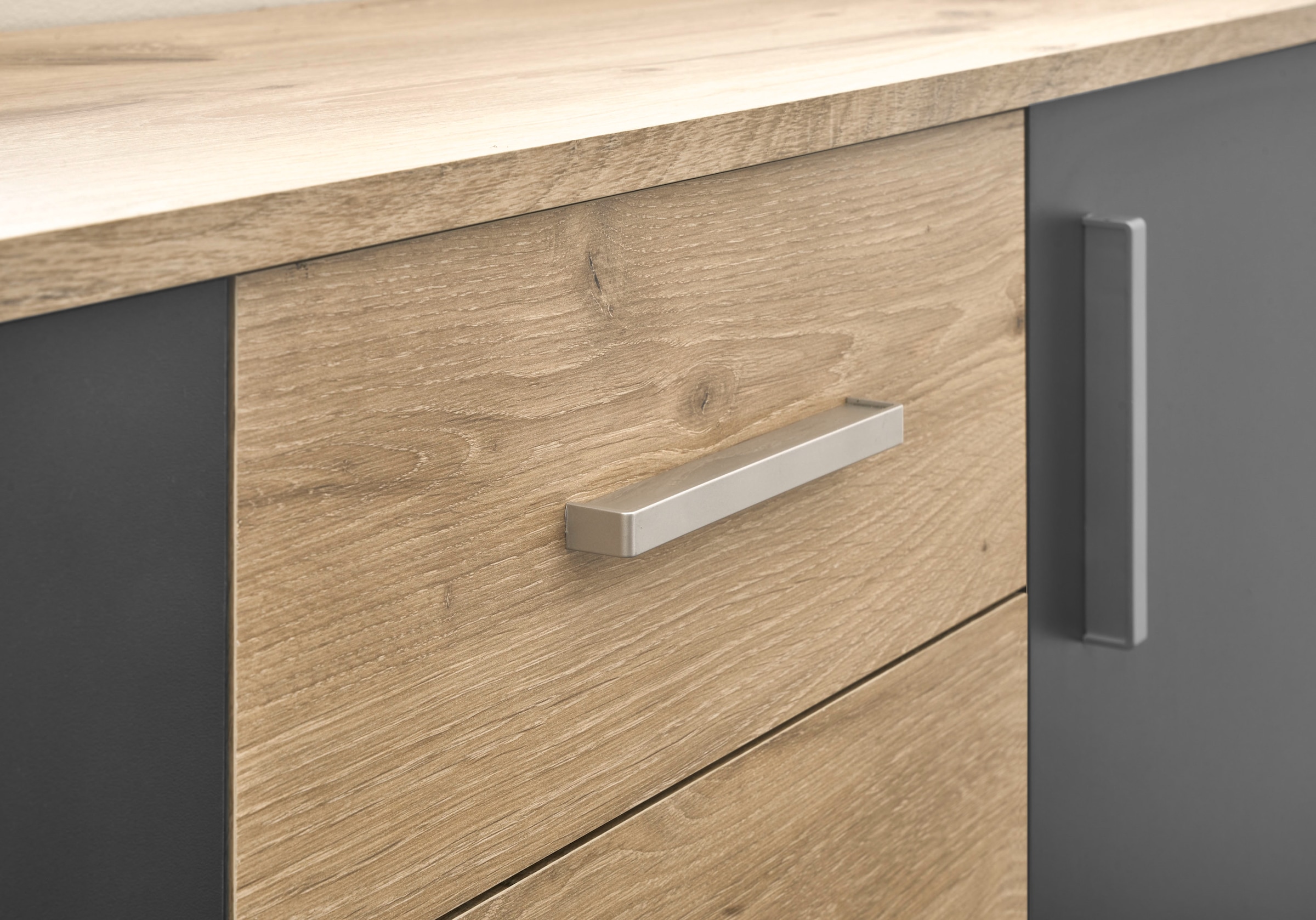 HBZ Kommode »BC-Drift-2, Sideboard Stellmaß 120x84x35 cm«, (1 St.), Sideboard mit 2 Türen, 4 Schubkästen, 2 Einlegeböden