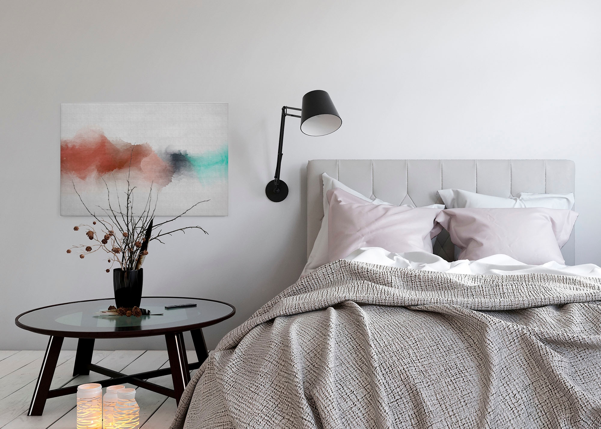 A.S. Création Leinwandbild »daydream«, Kunst-Abstrakt-Kinder, (1 St.), Keilrahmen Bild Farben Grau Bunt Leinwand-Bild Wohnzimmer modern Wand