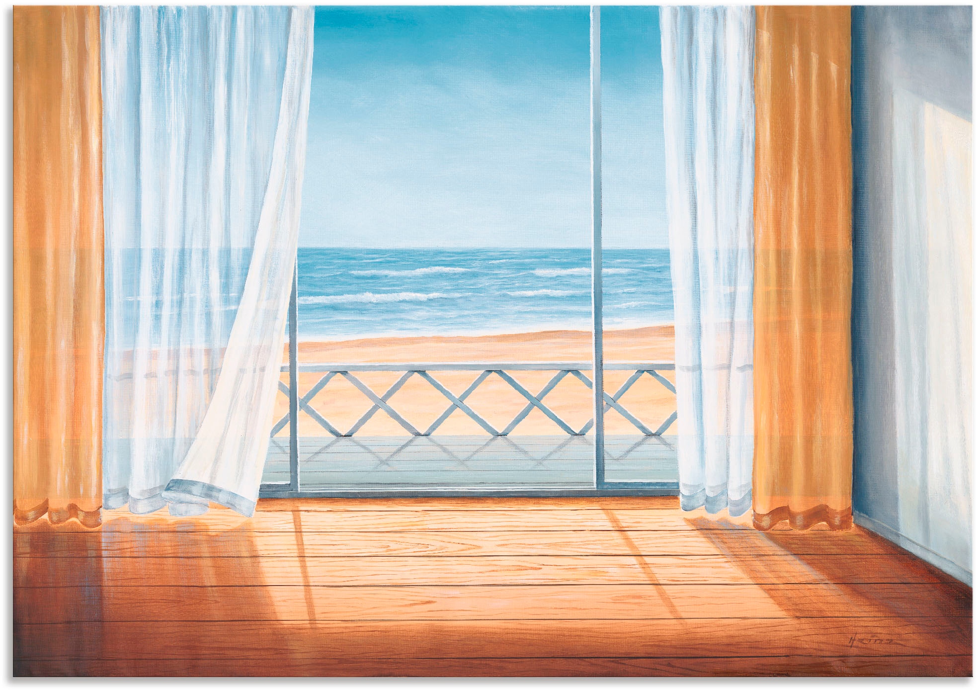 Artland Wandbild »Terrasse mit Meerblick«, Fensterblick, (1 St.), als Alubi günstig online kaufen