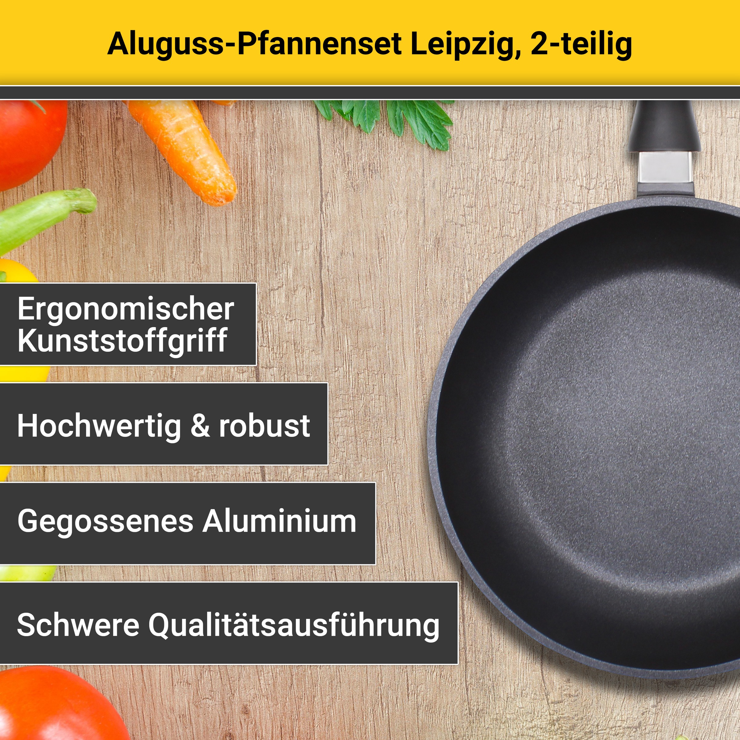 Krüger Pfannen-Set »Aluguss Pfannenset LEIPZIG, 2 tlg.«, Aluminiumguss, (Se günstig online kaufen