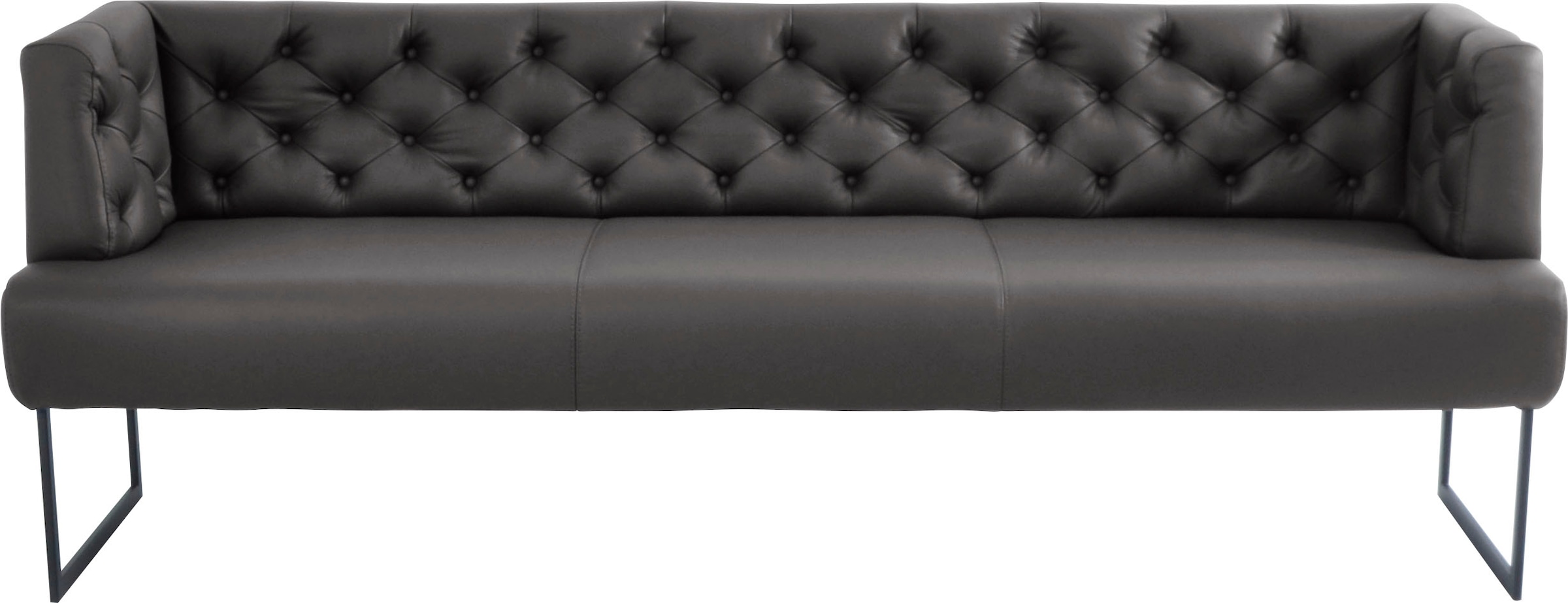 K+W Komfort & Wohnen Polsterbank »Creso«, im modernen Chesterfield-Look, mit schwarzen Kufenfüßen